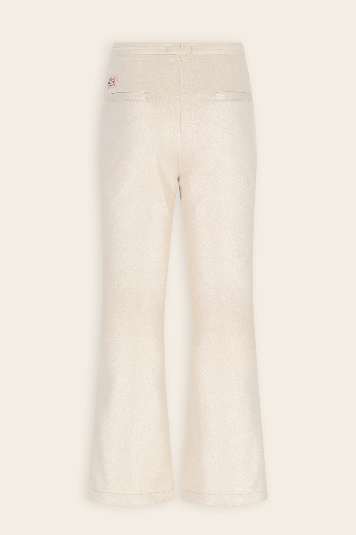 Nono Soy Glans Suede Flared Broek Ivoor