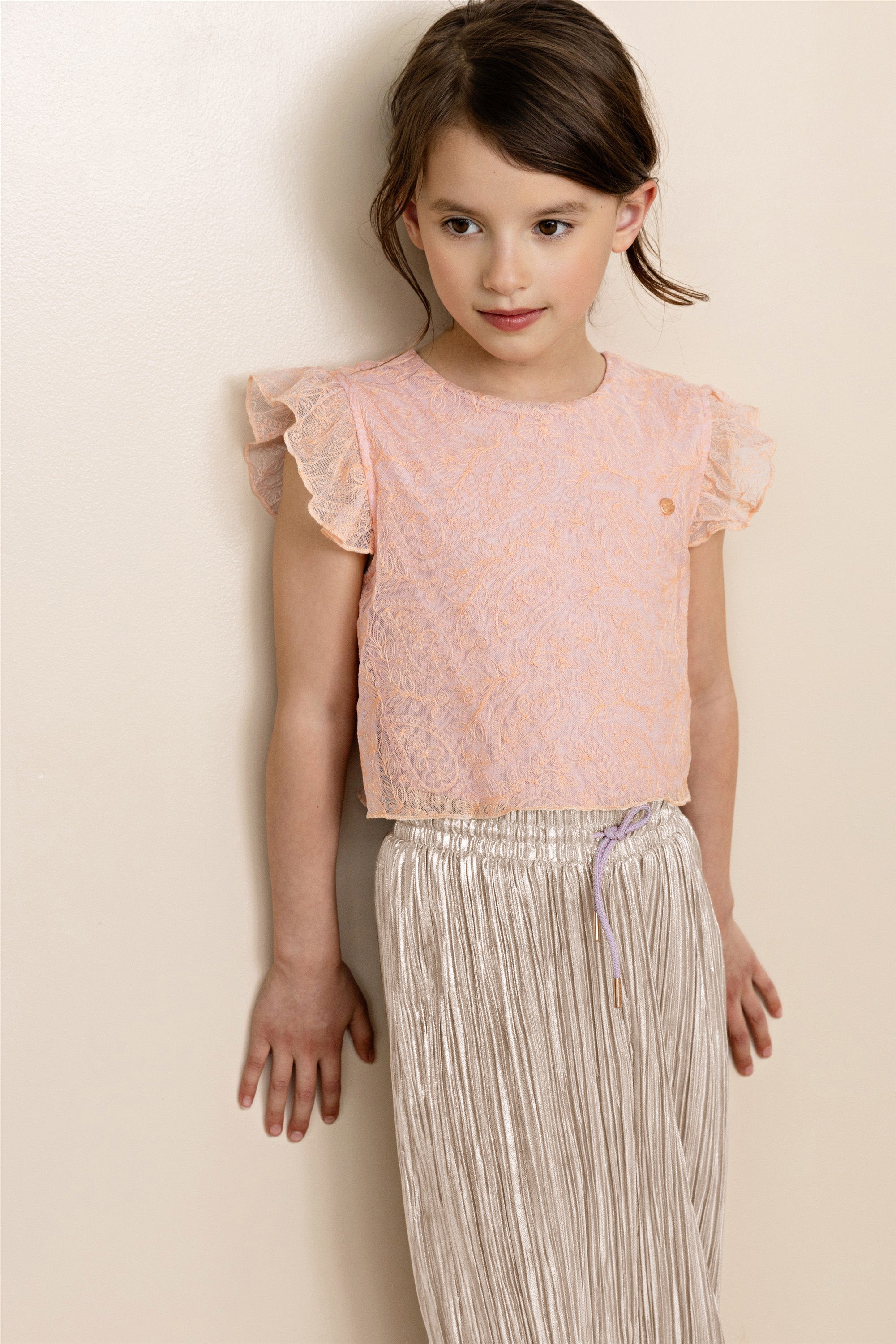 NoNo Semma Jumsuit Kant en Plissee Roze