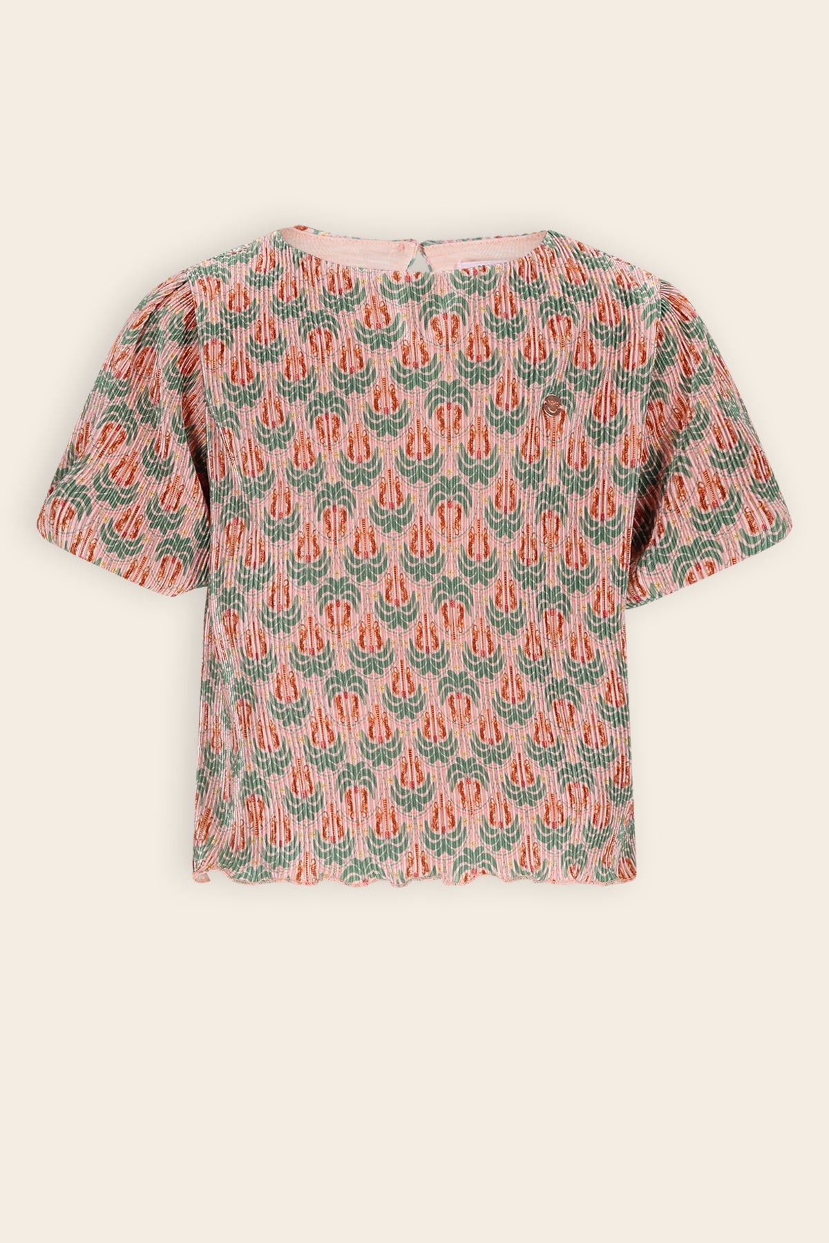 NoNo Tish Geprinte Plissee Top Groen