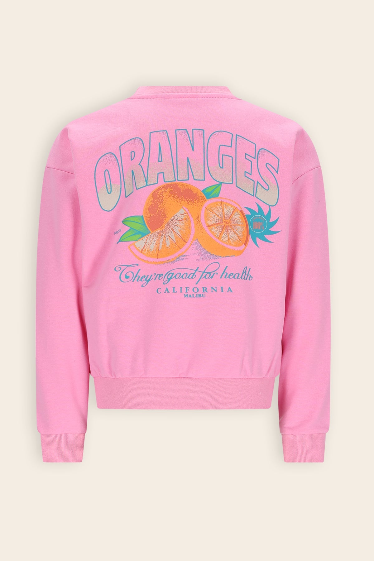 NoNo Konono Sweater met Orange rugprint Roze