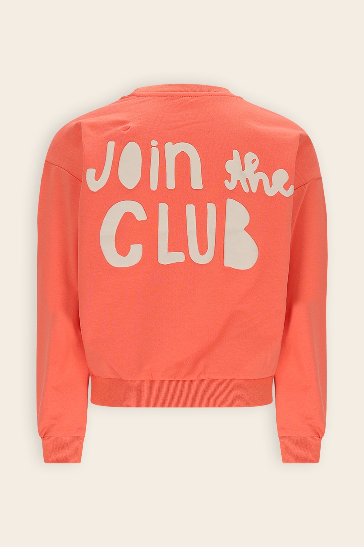NoNo Konono Sweater 'Join the Club' rugprint Koraal Oranje