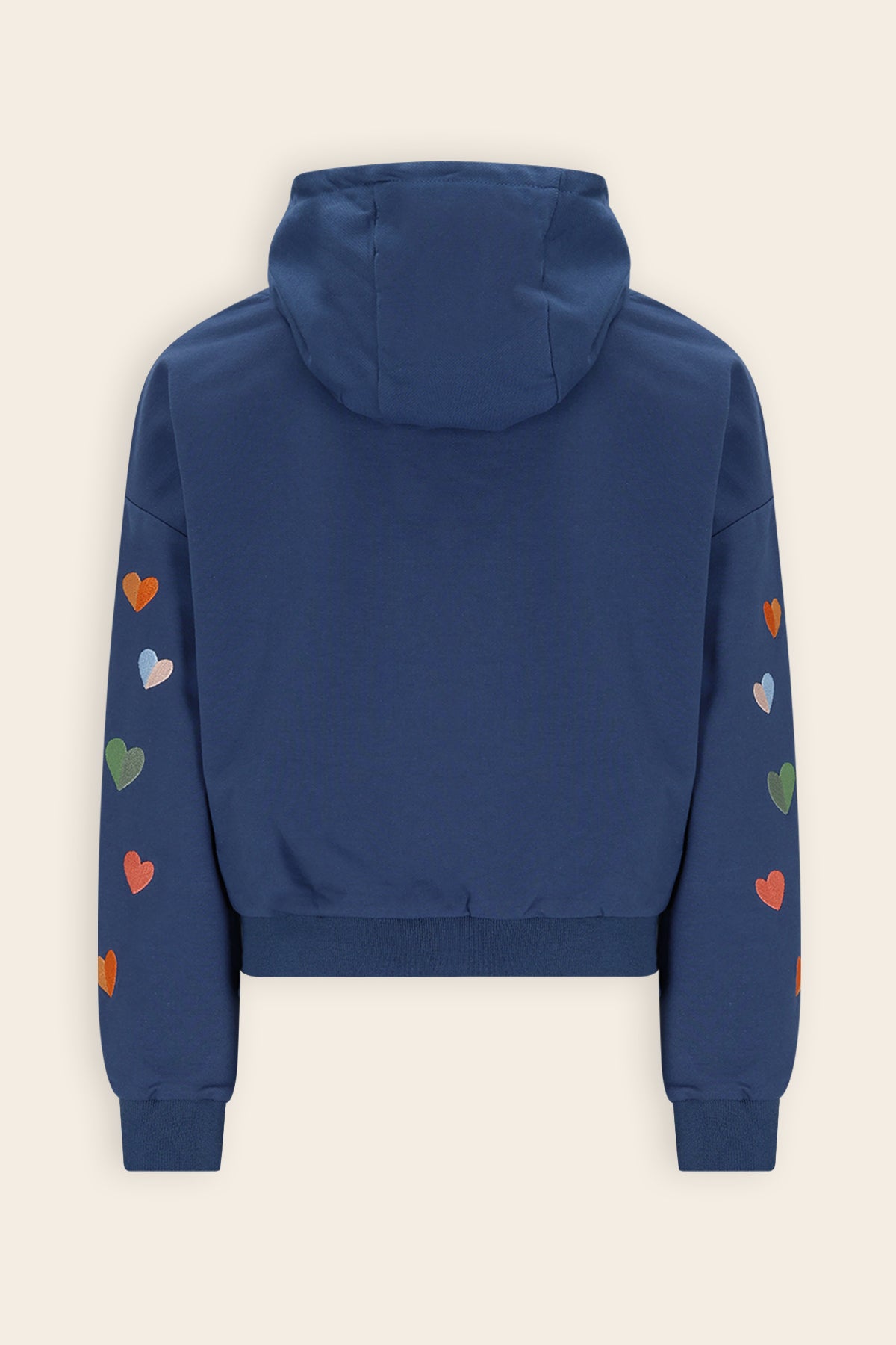 NoNo Kumy Sweater met Capuchon en hart borduursel Blauw