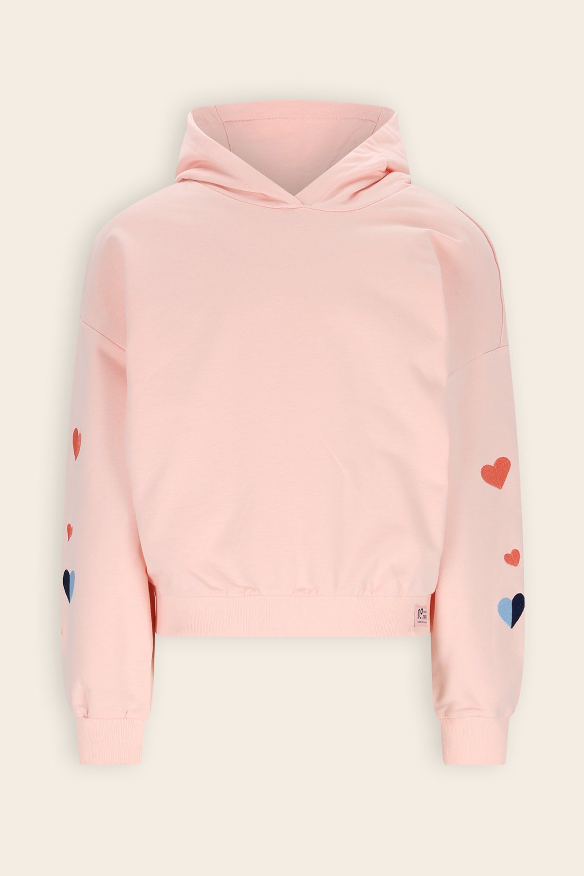 NoNo Kumy Sweater met Capuchon en hart borduursel Zacht Roze