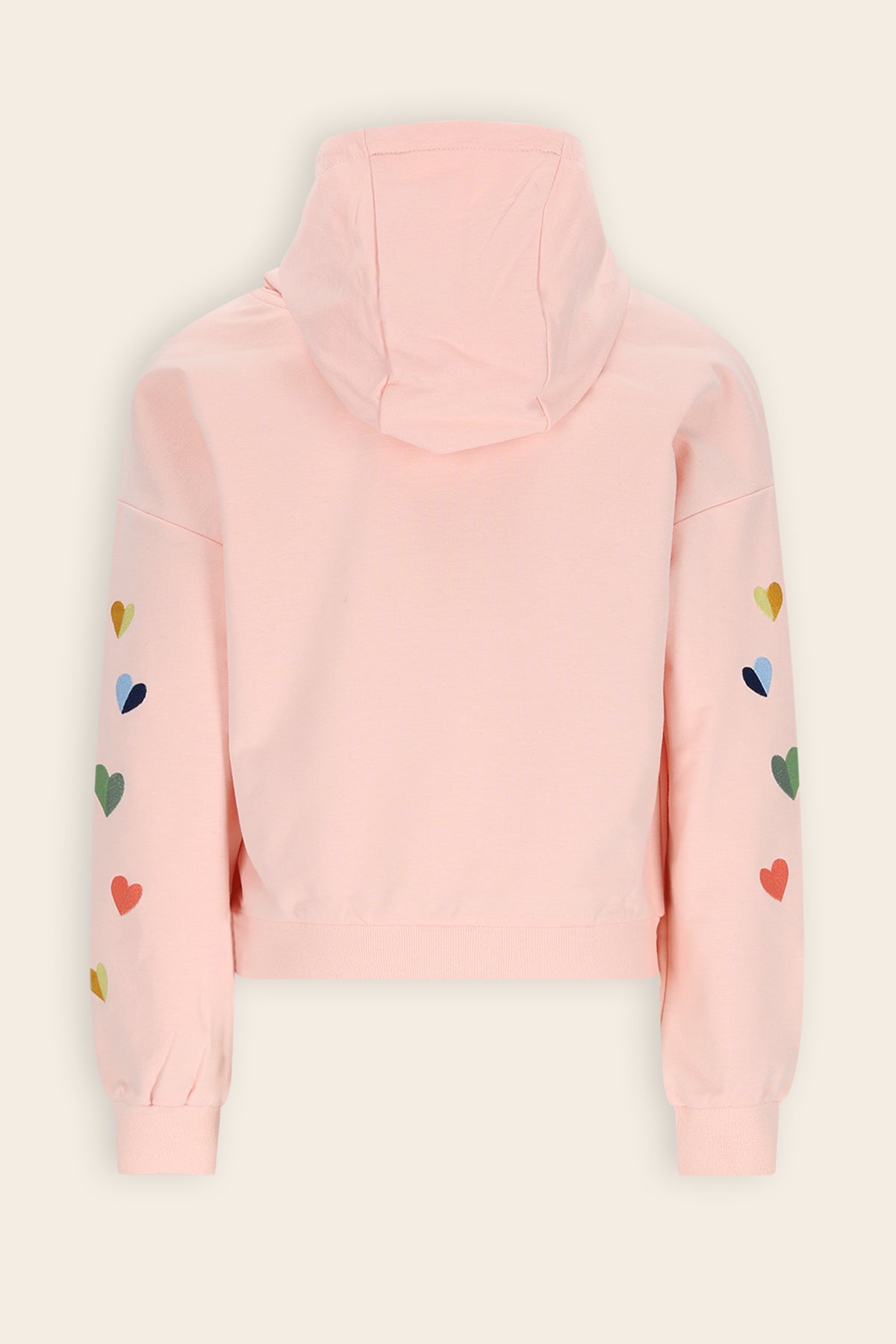 NoNo Kumy Sweater met Capuchon en hart borduursel Zacht Roze
