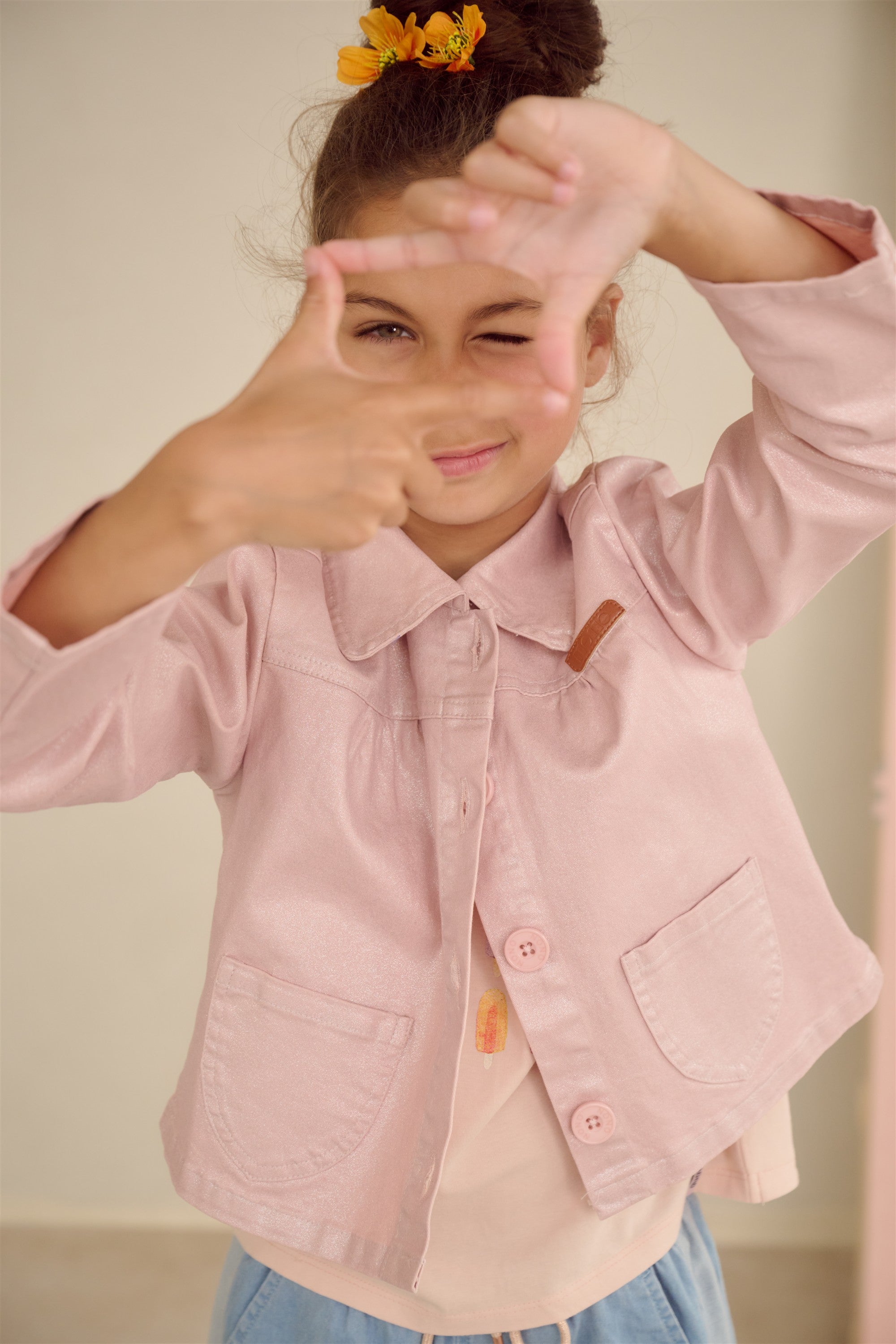 NoNo Daisy Twill Jasje Zacht Roze