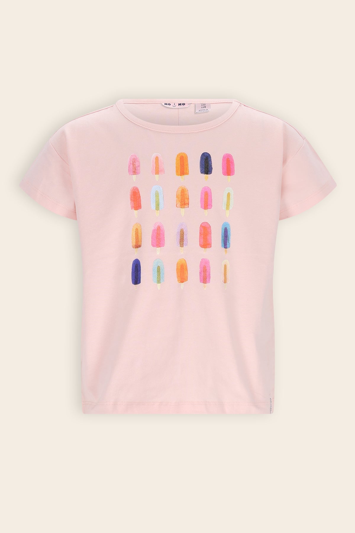 NoNo Kase Tshirt met Ijsjesprint Zacht Roze