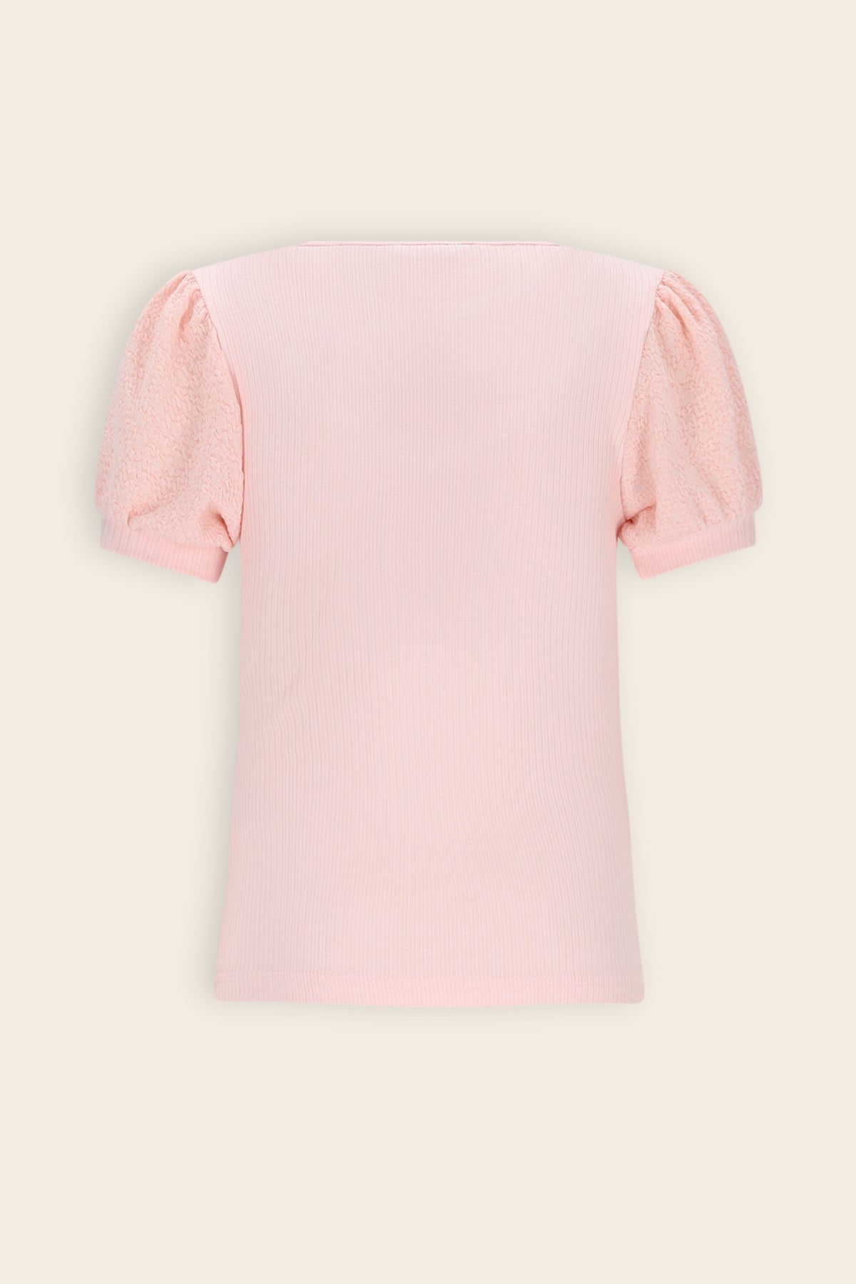 NoNo Kyoto Ribjersey Top Zacht Roze