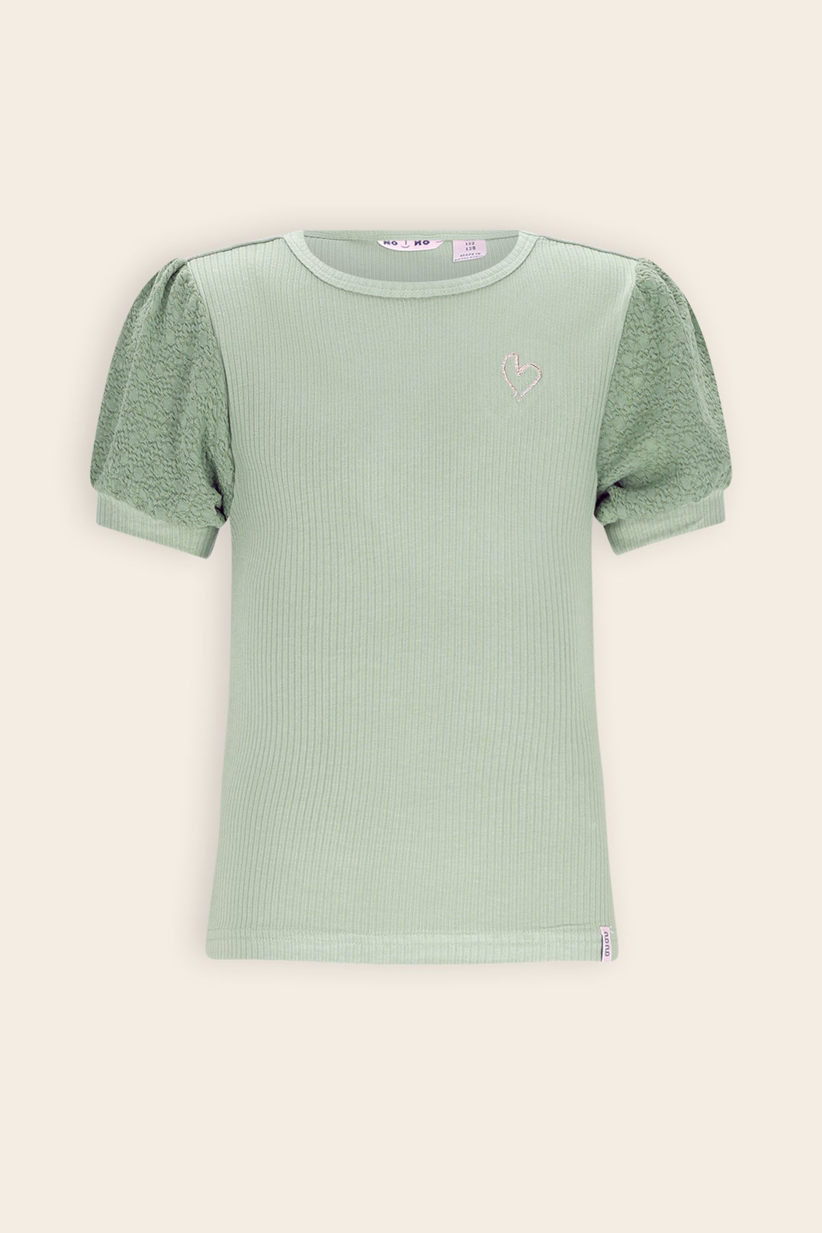 NoNo Kyoto Ribjersey Top Groen