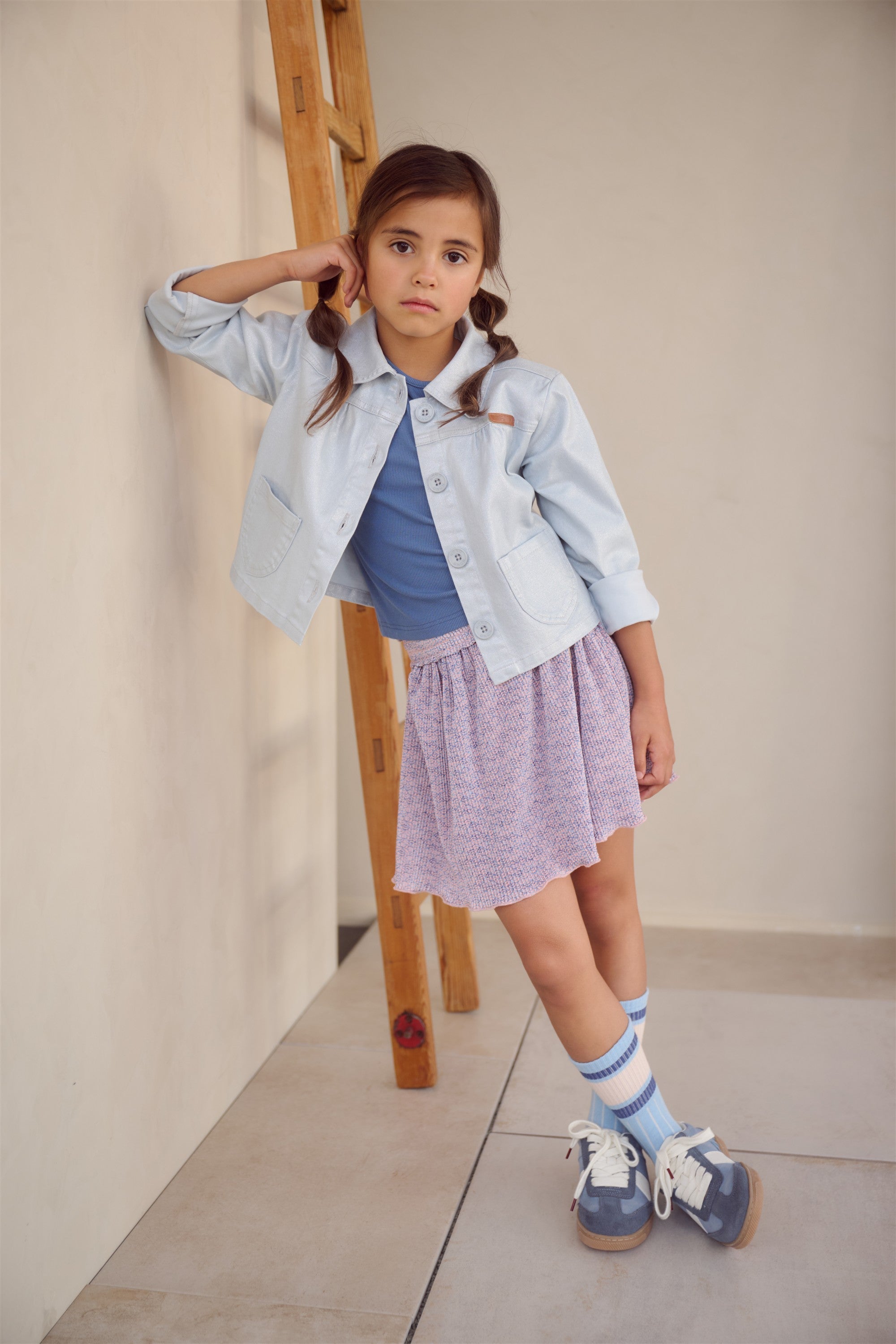 NoNo Kris RibJersey Top Blauw