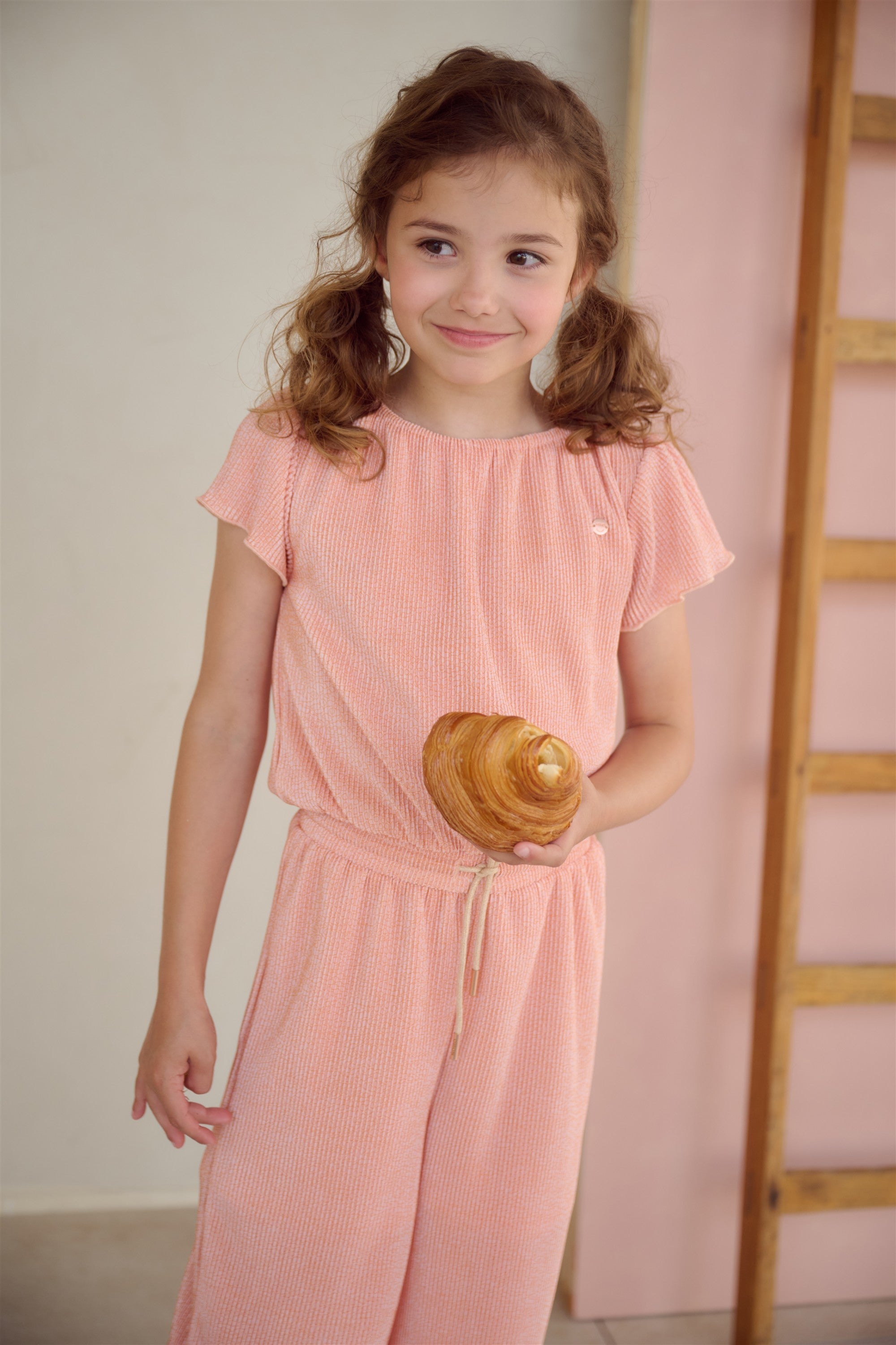 NoNo Sebe Plissee Jumpsuit Zacht Roze