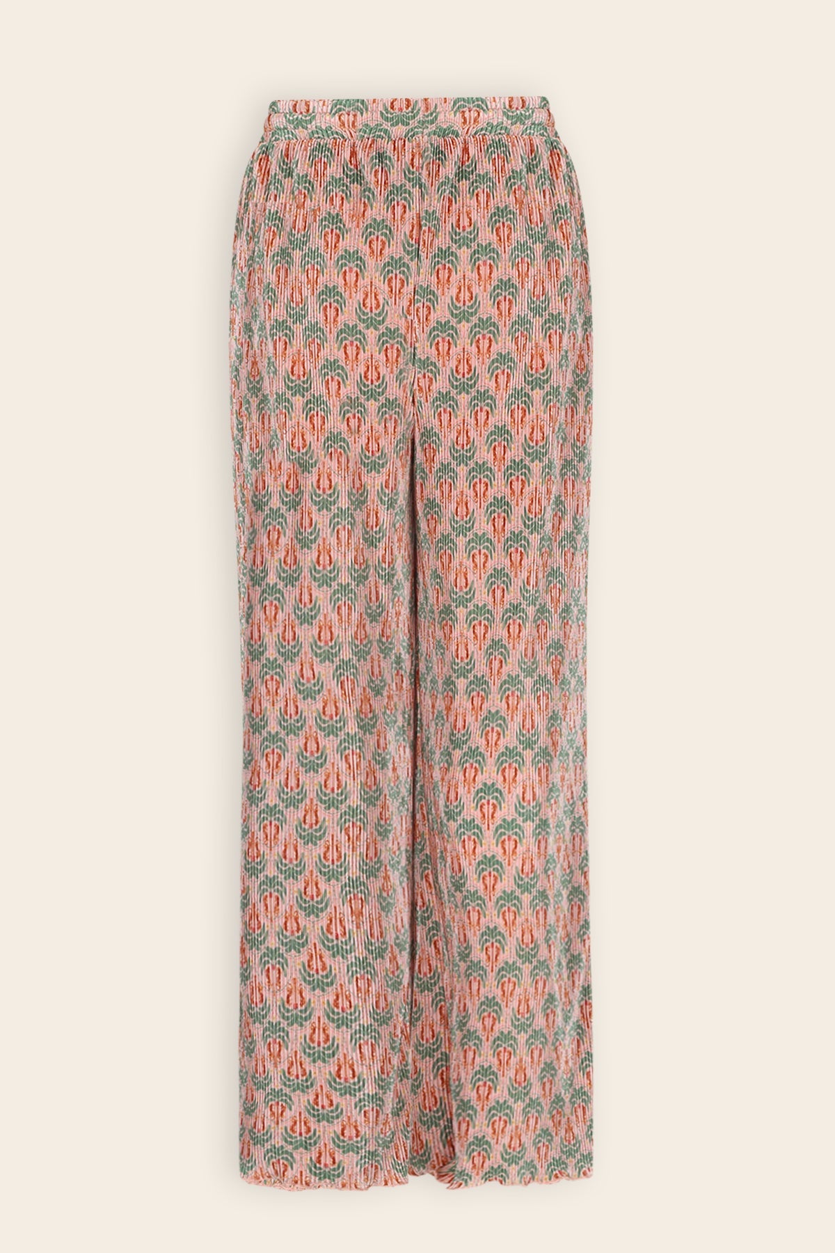 NoNo Sun Geprinte Plissee Broek Groen