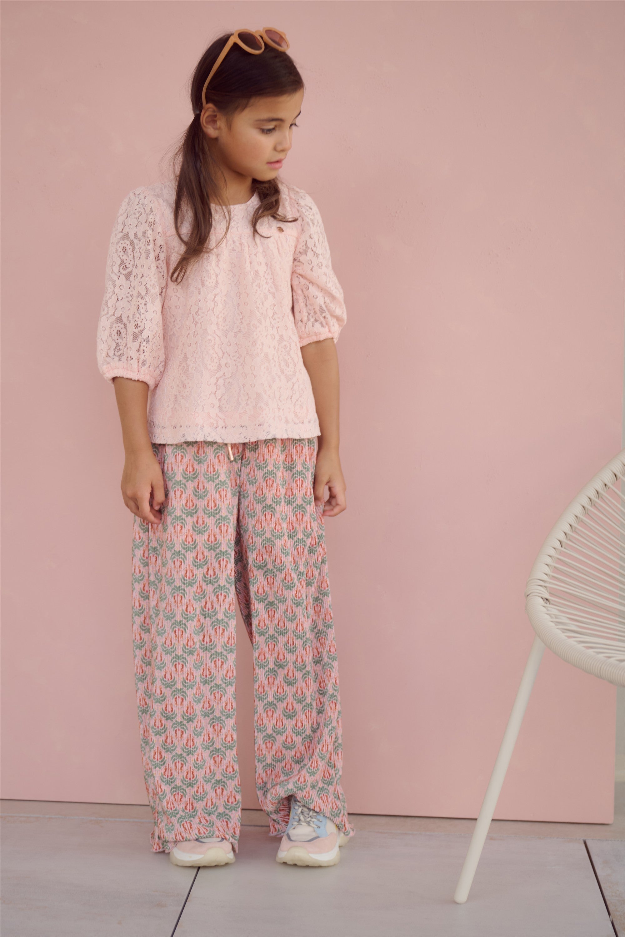 NoNo Sun Geprinte Plissee Broek Groen