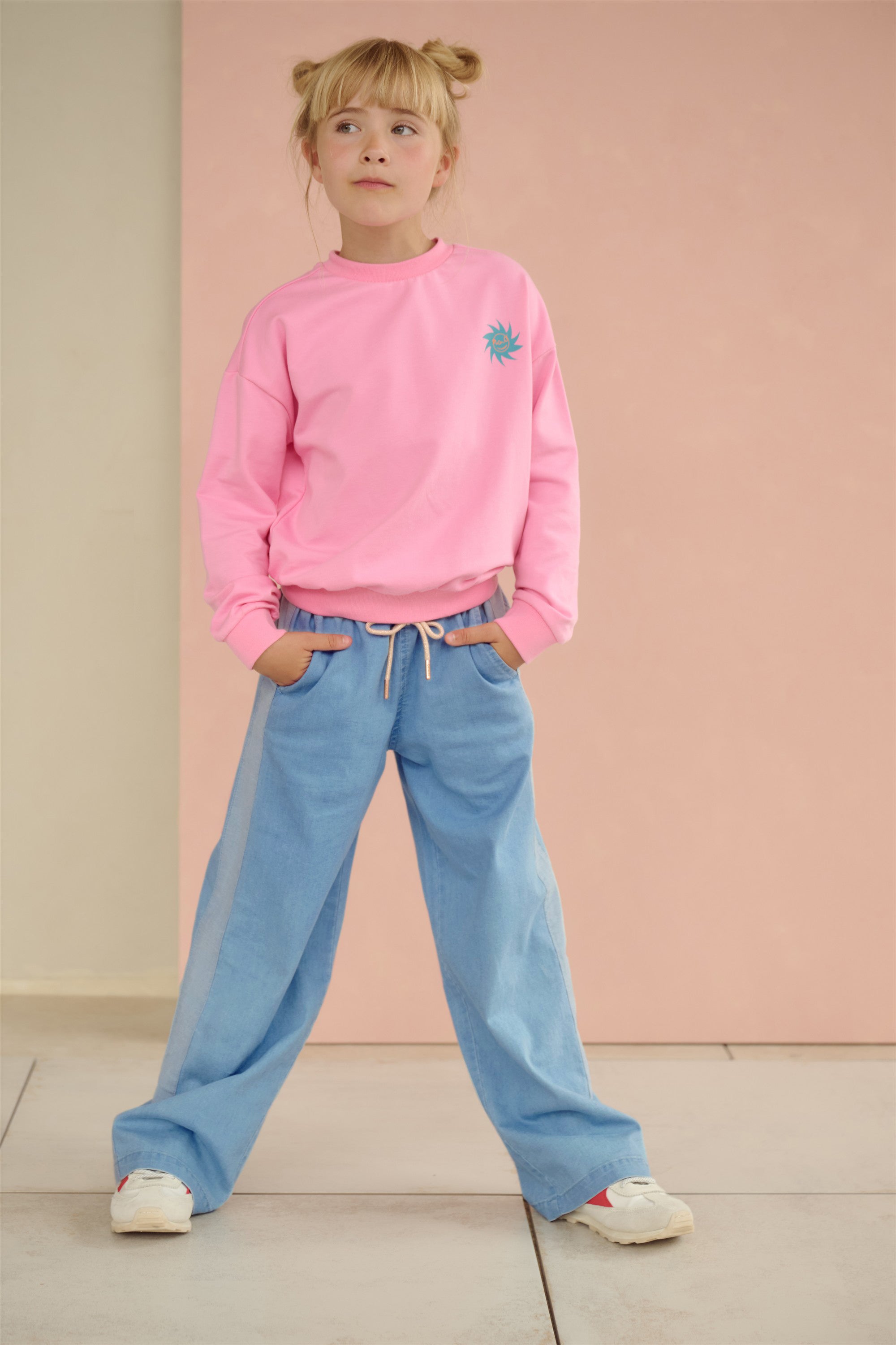 NoNo Sue Denim Wijde Broek Blauw