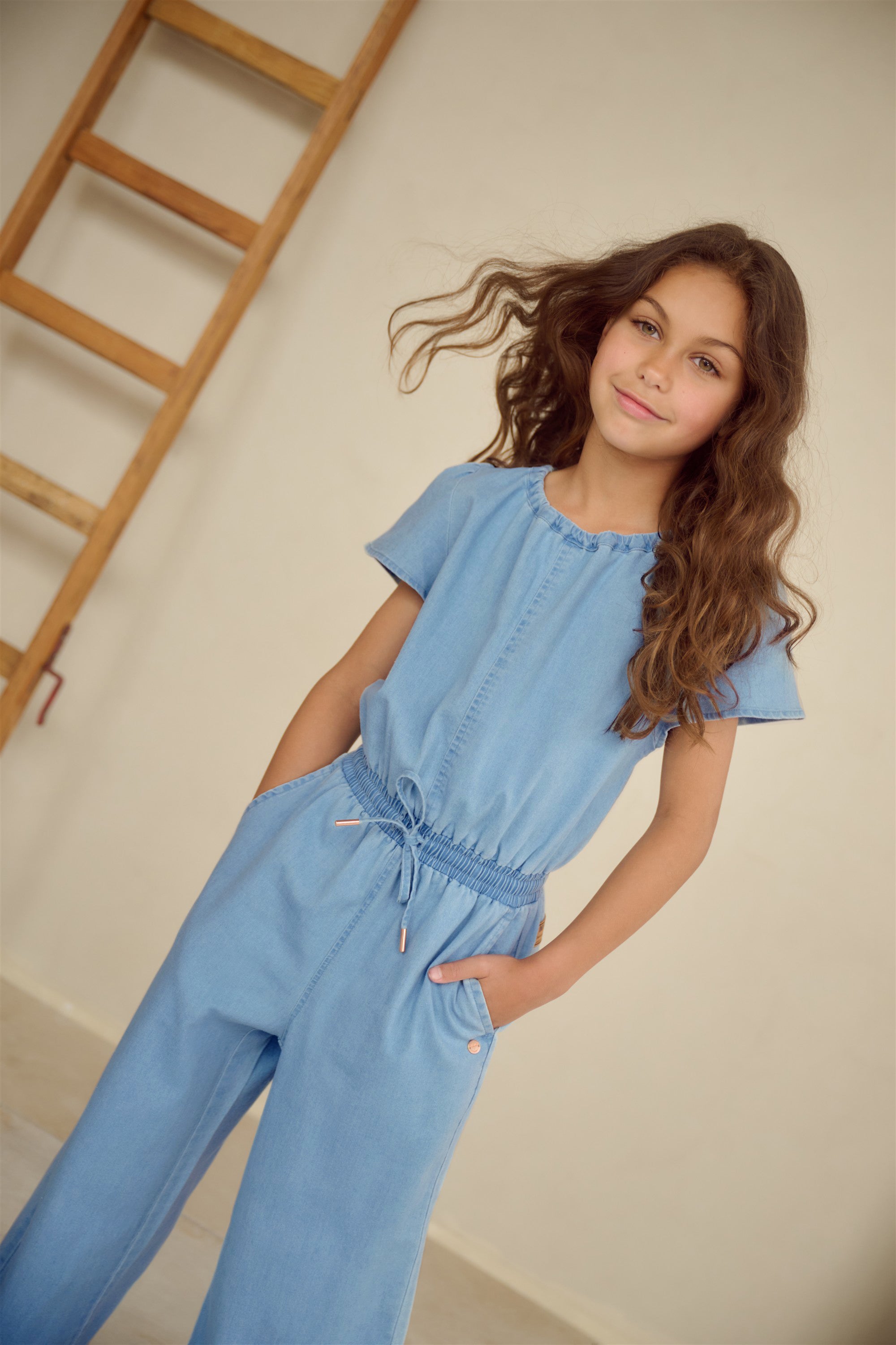 NoNo Syd Denim Jumpsuit Blauw