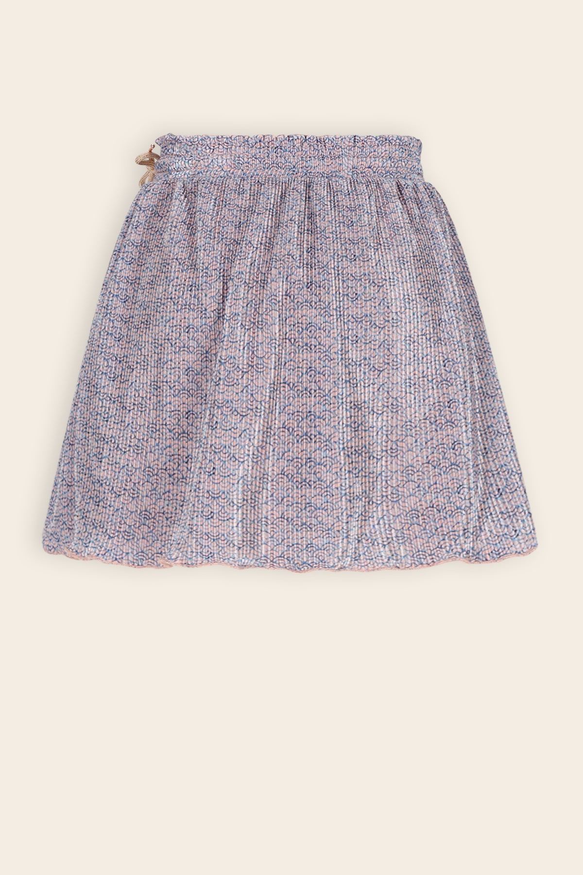 NoNo Norah Geprinte Plissee Rok Blauw