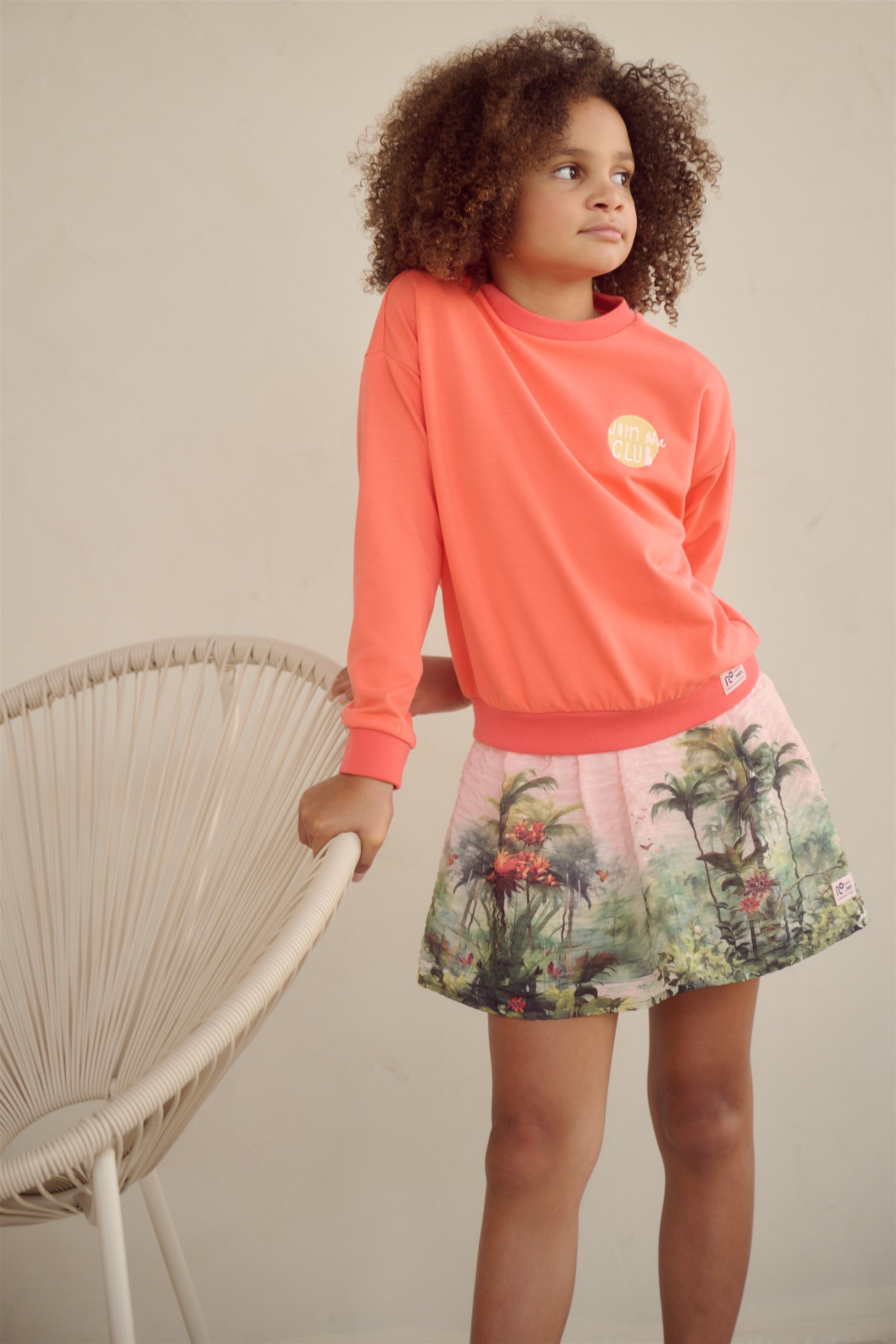 NoNo Ninu Palmbomen fotoprint Rok Zacht Roze