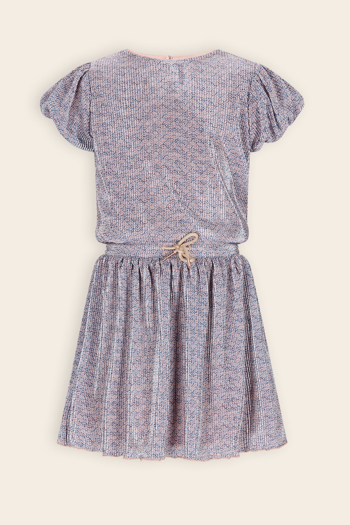 NoNo Miron Geprinte Plissee Jurk Blauw