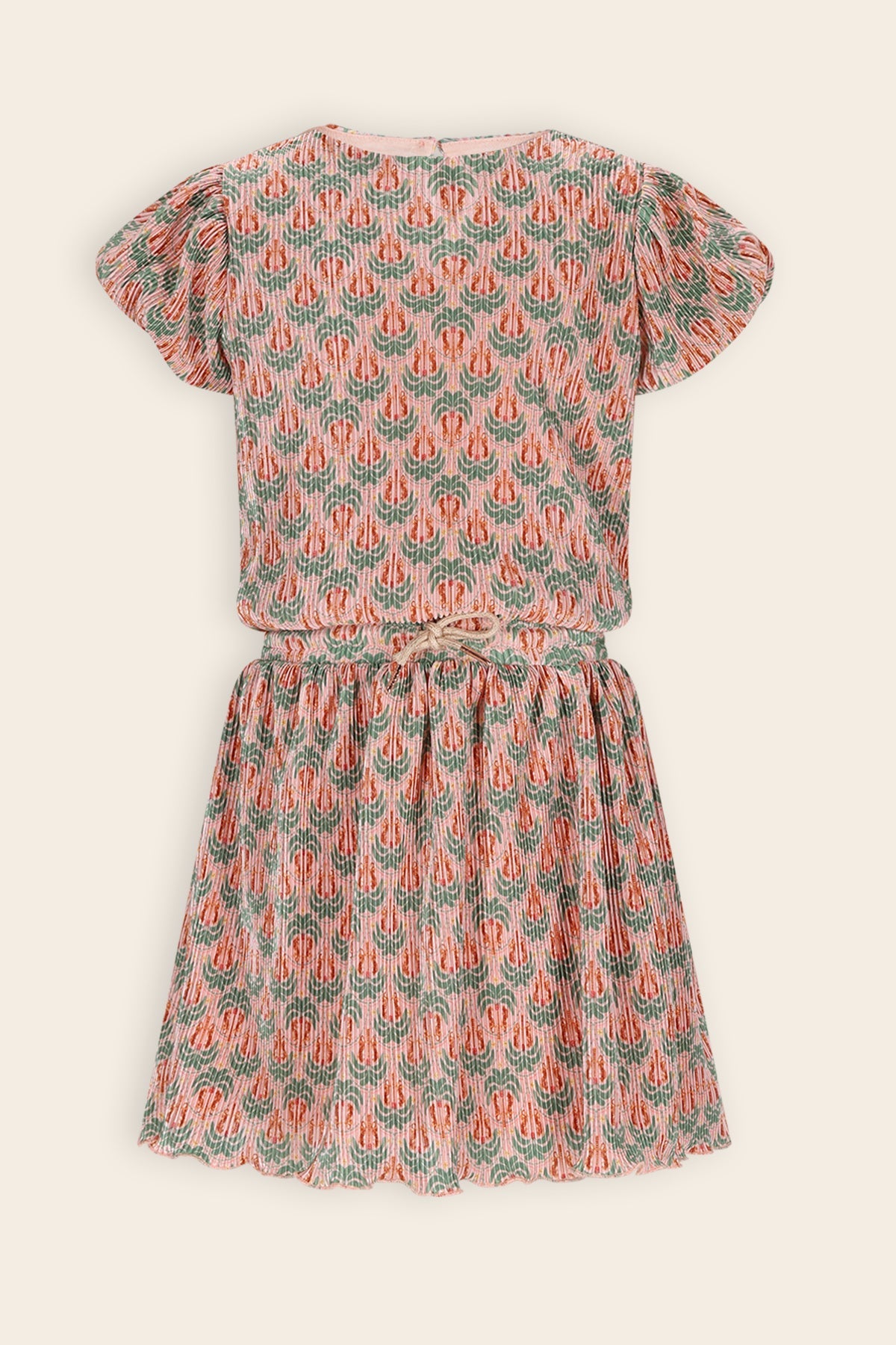 NoNo Miron Geprinte Plissee Jurk Groen