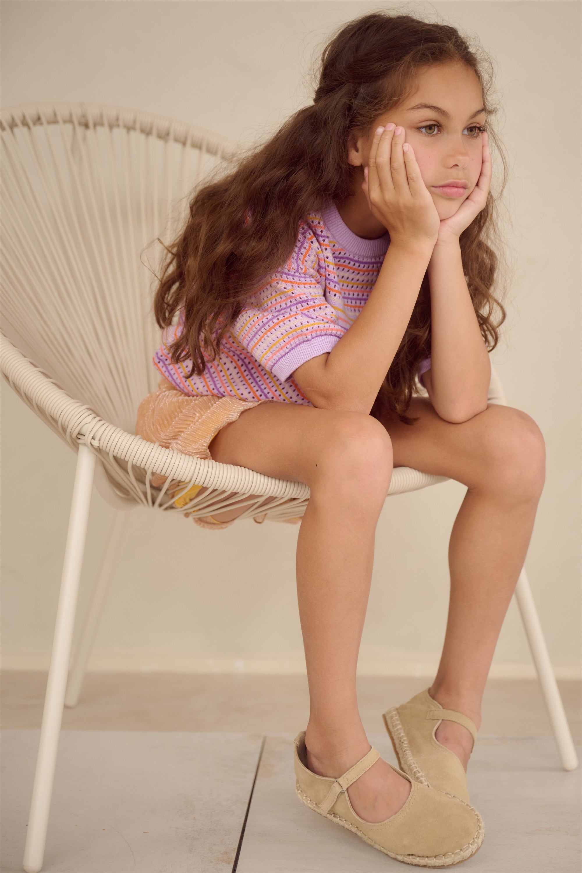 NoNo Keya Gebreide Ajour Top Paars