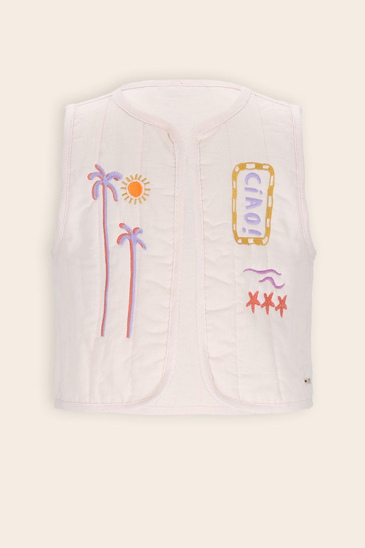 NoNo Kadi Geborduurde Gilet Licht Roze