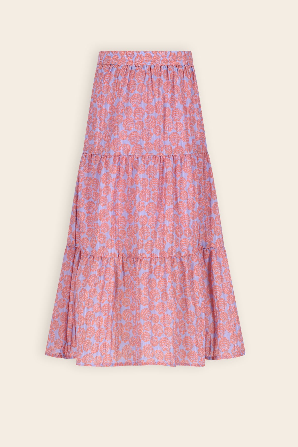 NoNo Nael Geprinte Maxi Rok Paars