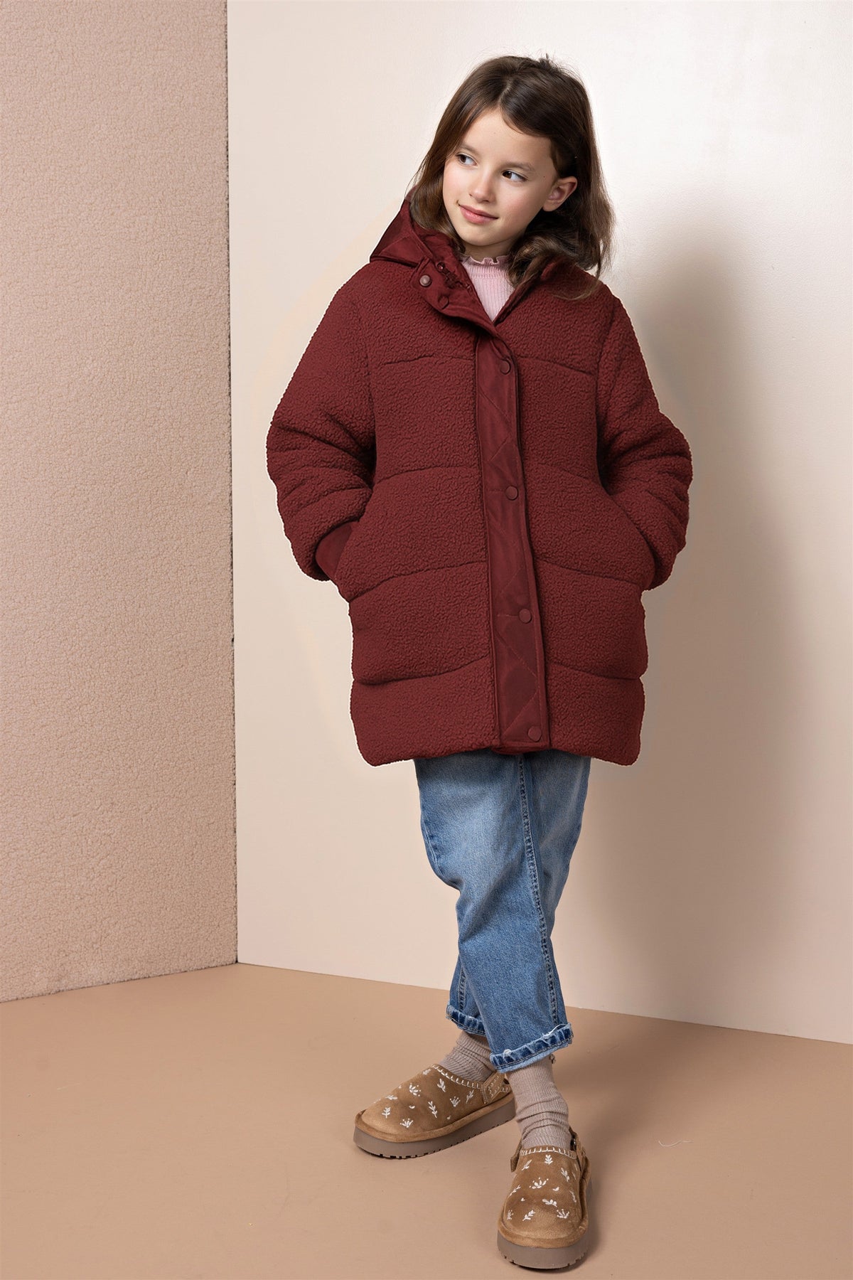 Betty Halflange Reversible Winterjas Bordeaux