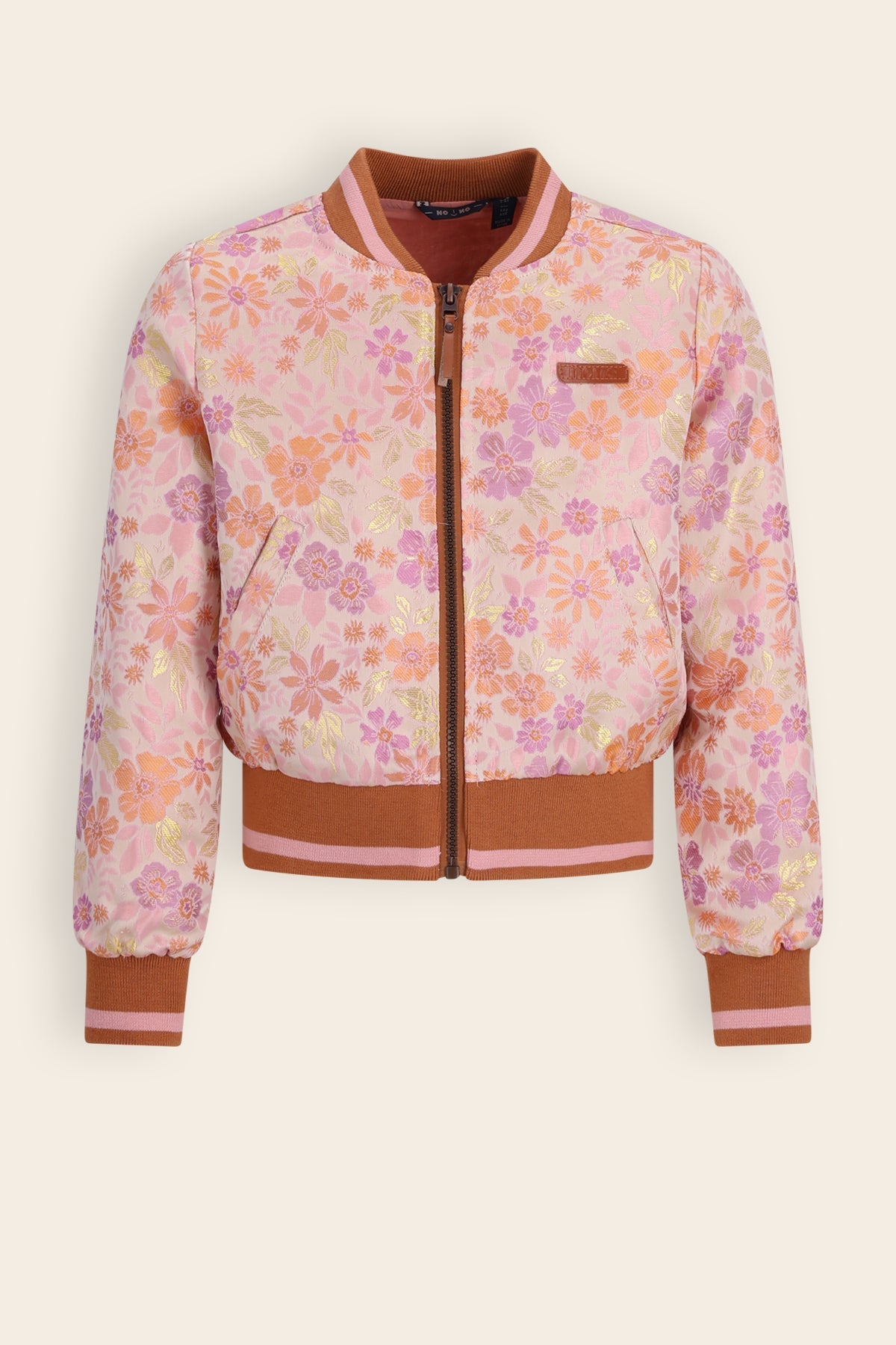 NoNo Doris Bloemen Jacquard Jasje Oranje