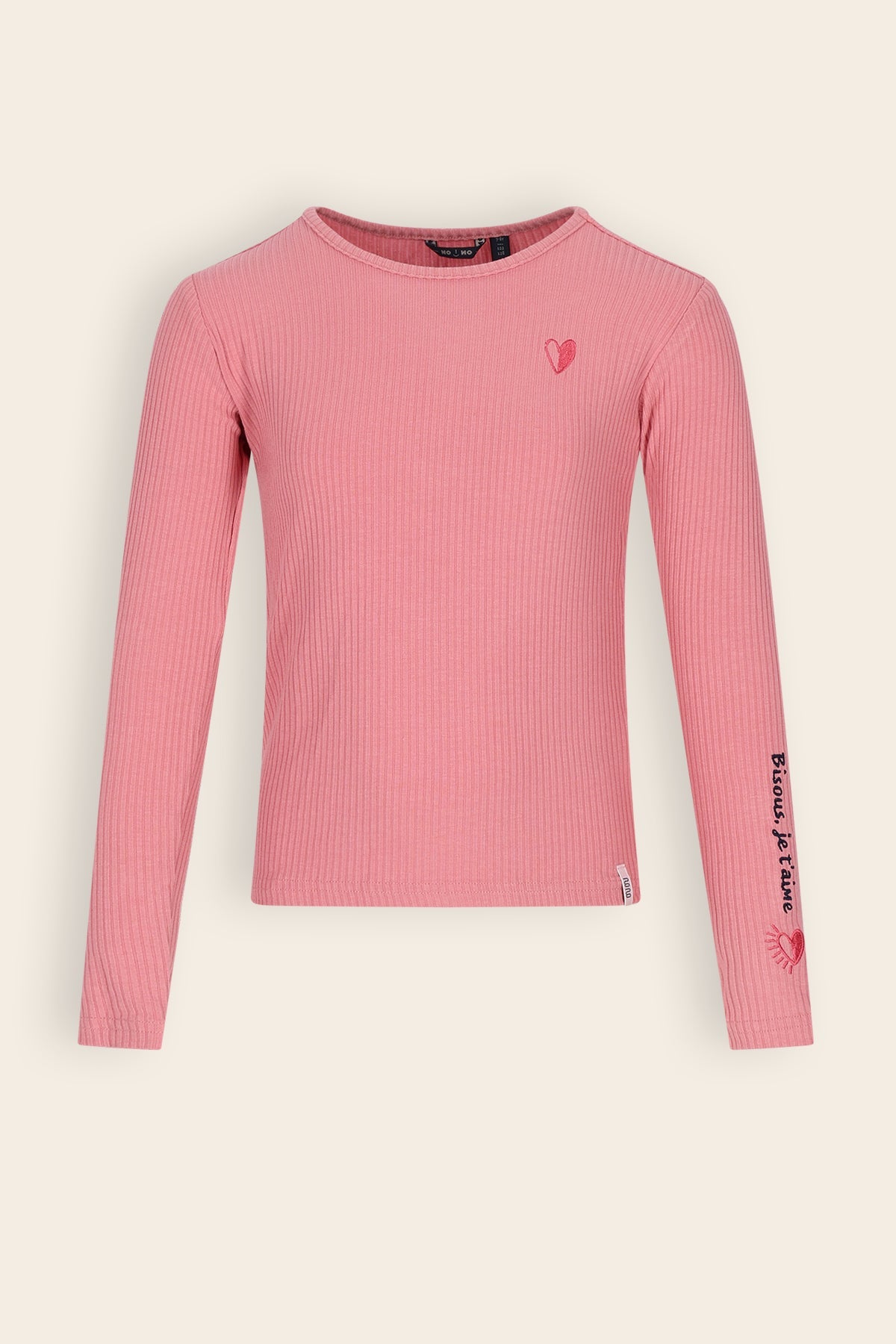 NoNo Kess Essential Rib Jersey Tshirt Roze
