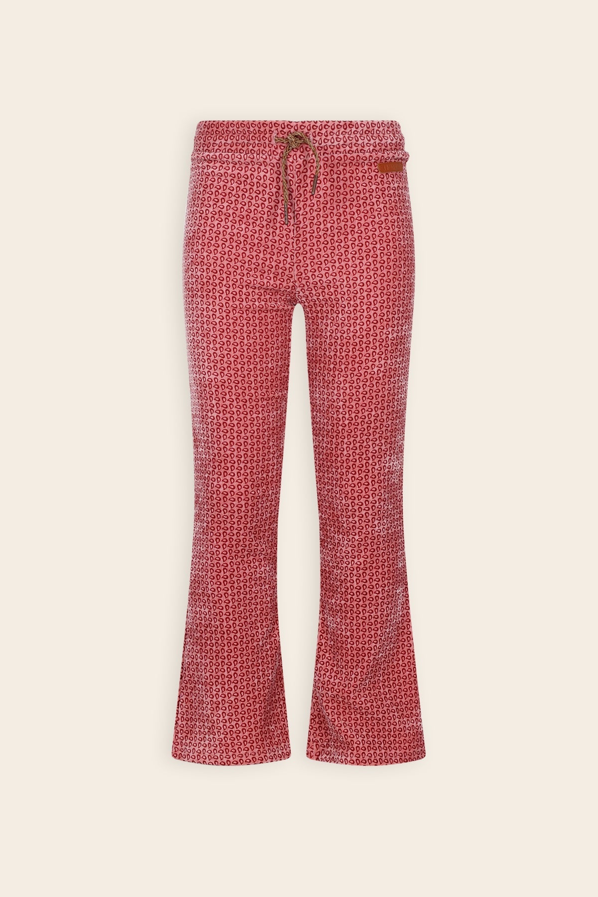 NoNo Sady Flared Velvet Geprinte Broek Roze