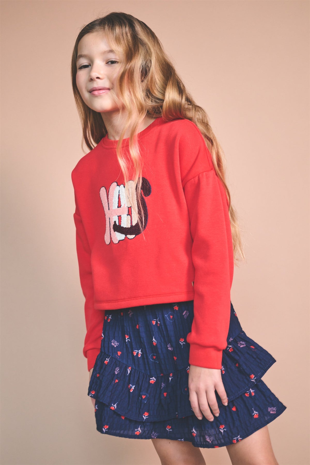 NoNo Kuya Cropped Zachte Sweater Rood