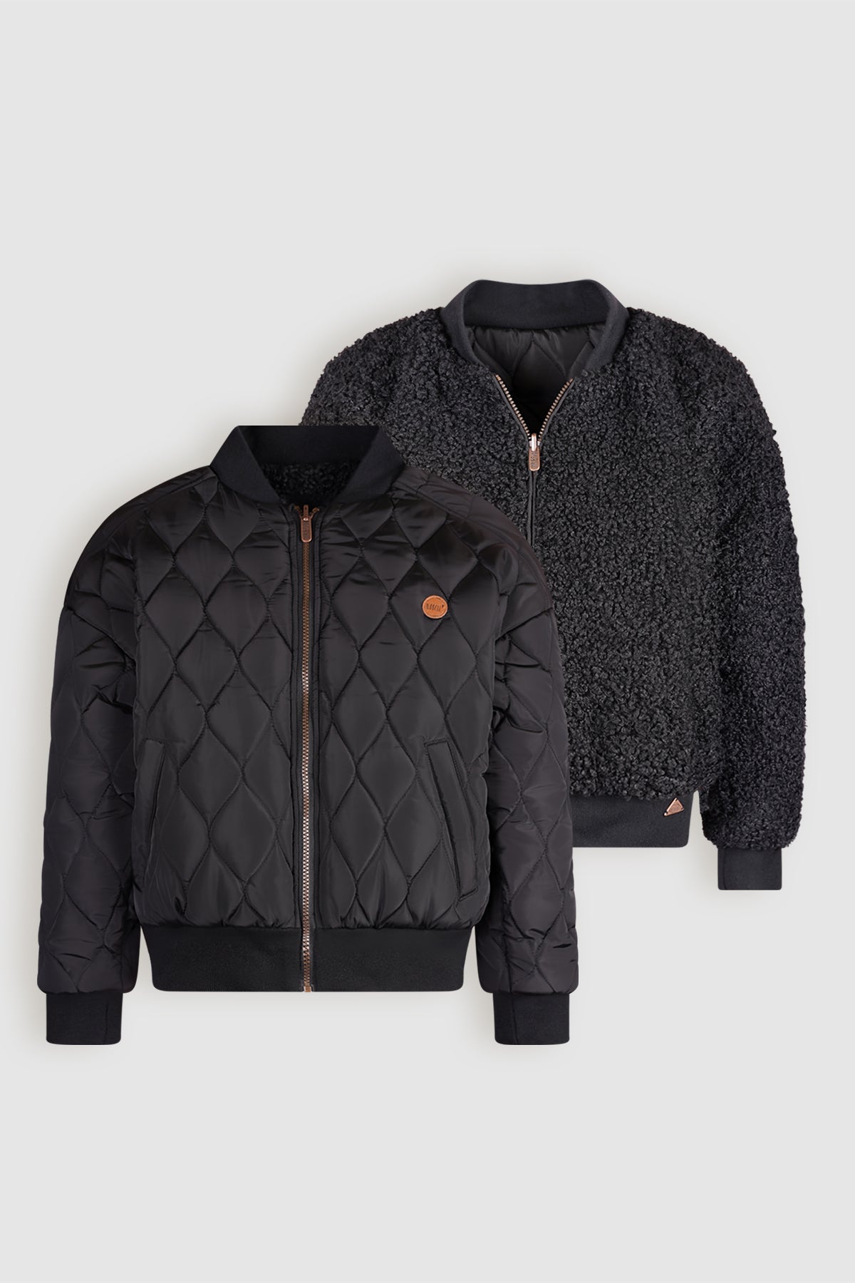 NoBell' Bombi Reversible Jas met Verborgen Capuchon Zwart
