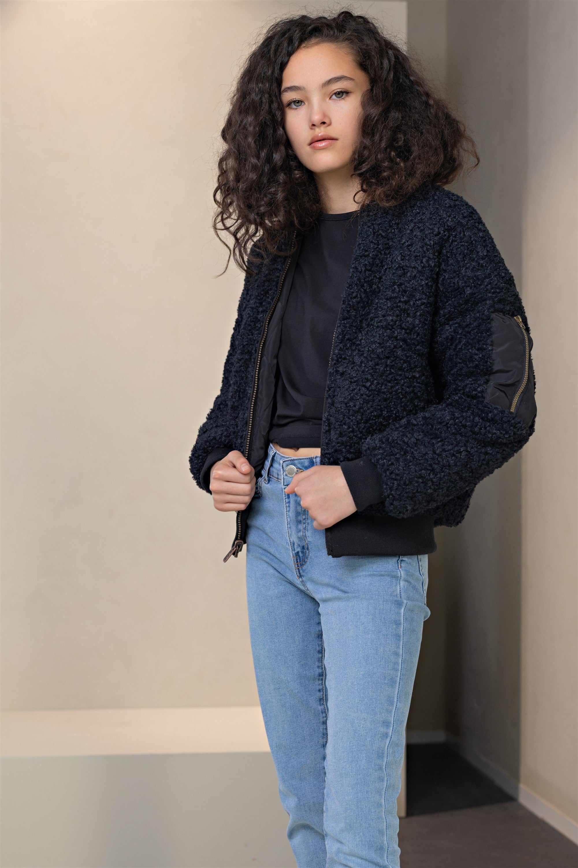 NoBell' Bombi Reversible Jas met Verborgen Capuchon Zwart