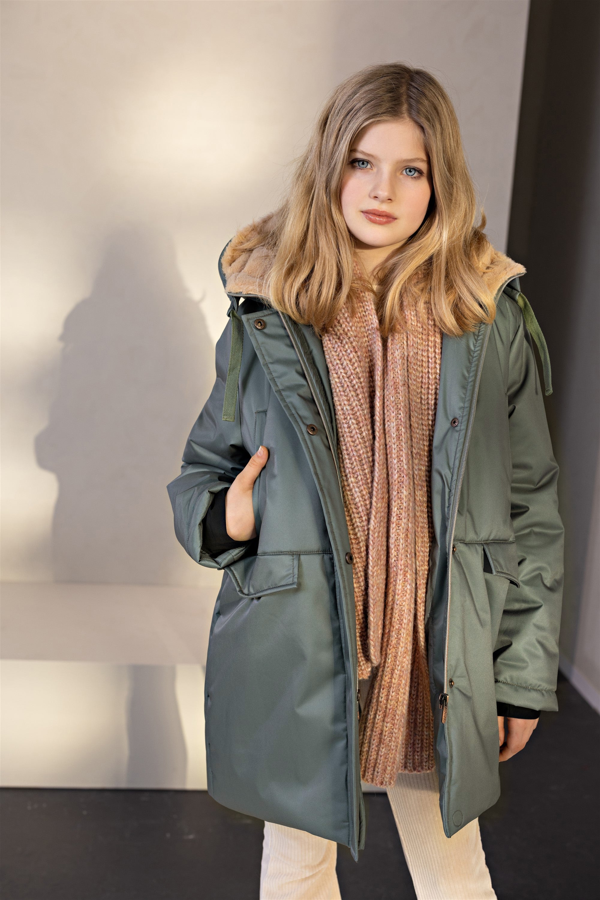 NoBell' Belvine Lange Jas met Capuchon Groen