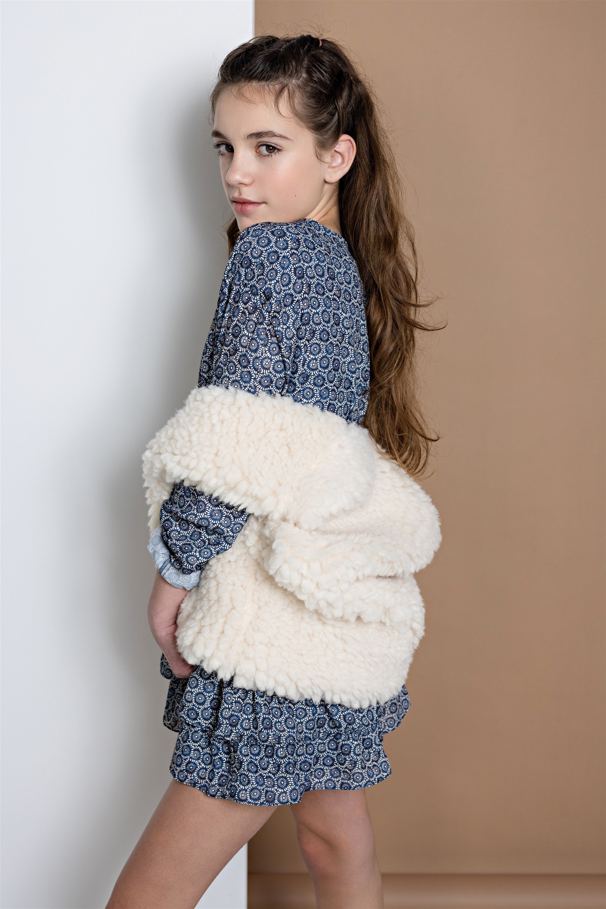 NoBell' Kath Fluffy Bont Gilet Ivoor