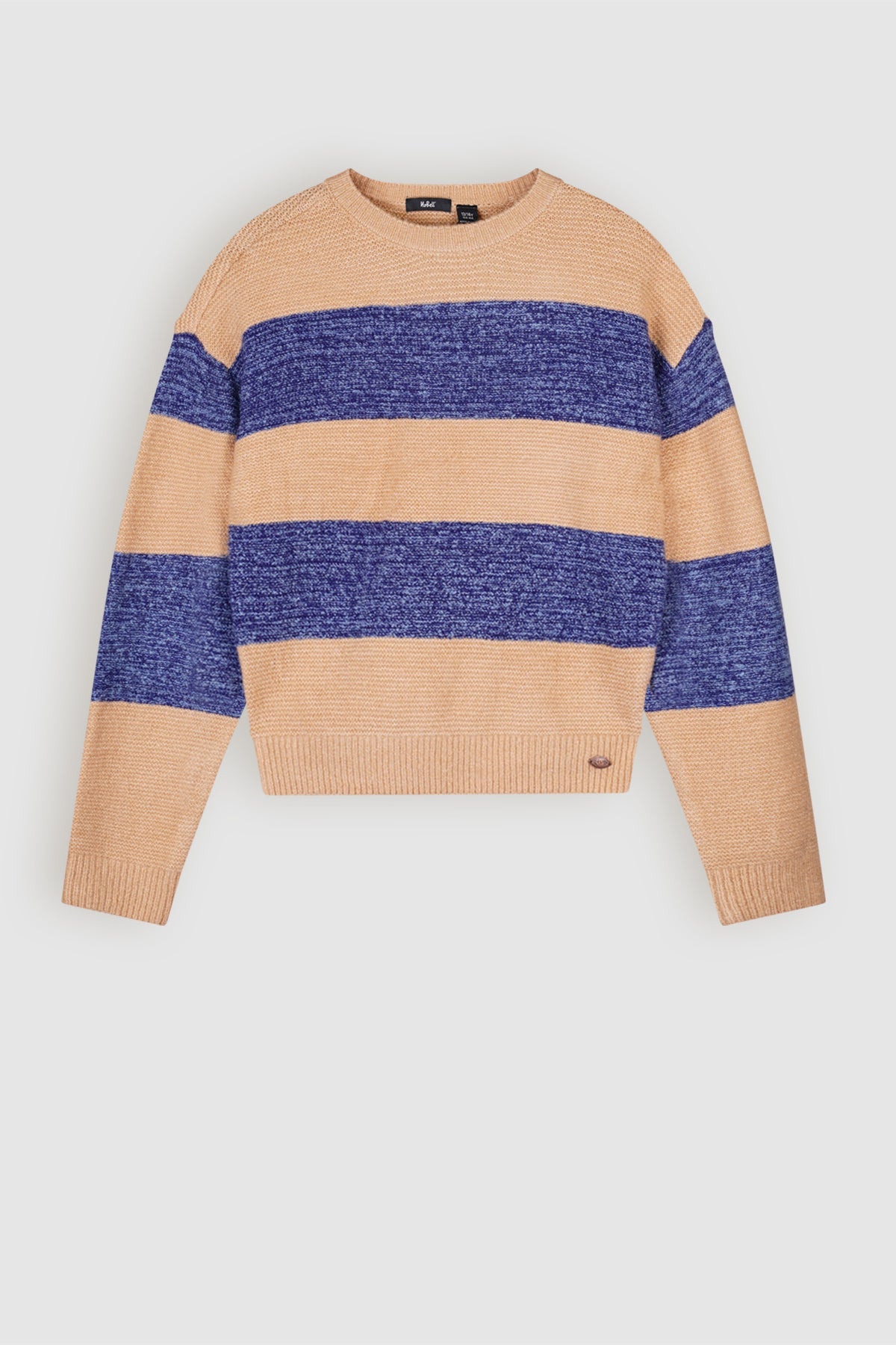 Kessy Gebreide Gestreepte Cropped Trui Blauw