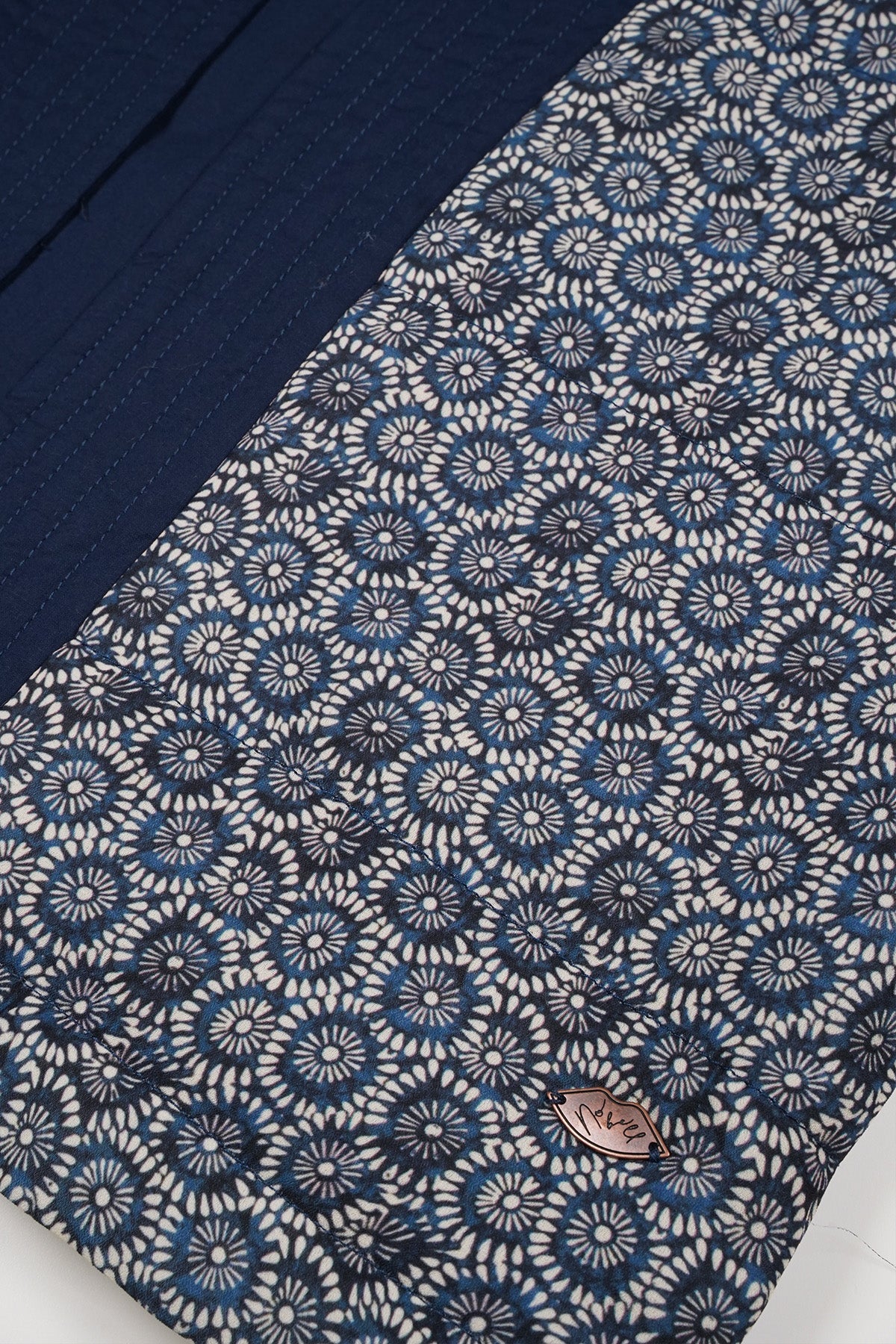 NoBell' Kilias Indigo Flower Kimono Gilet Blauw