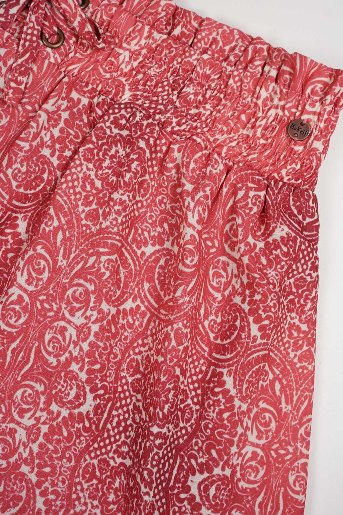 NoBell' Ninez Geprinte Rok Donkerroze