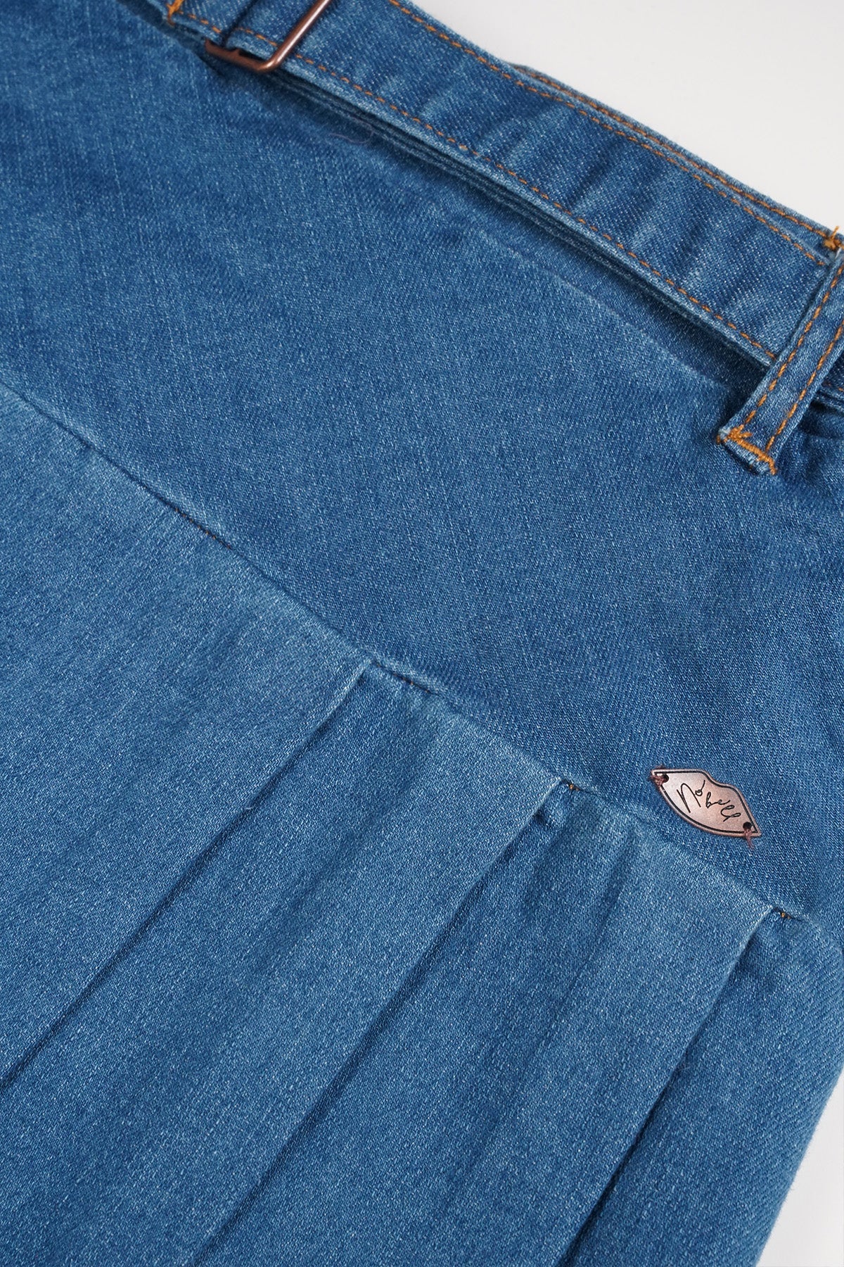 NoBell' Nimmy Denim Plooirok Blauw