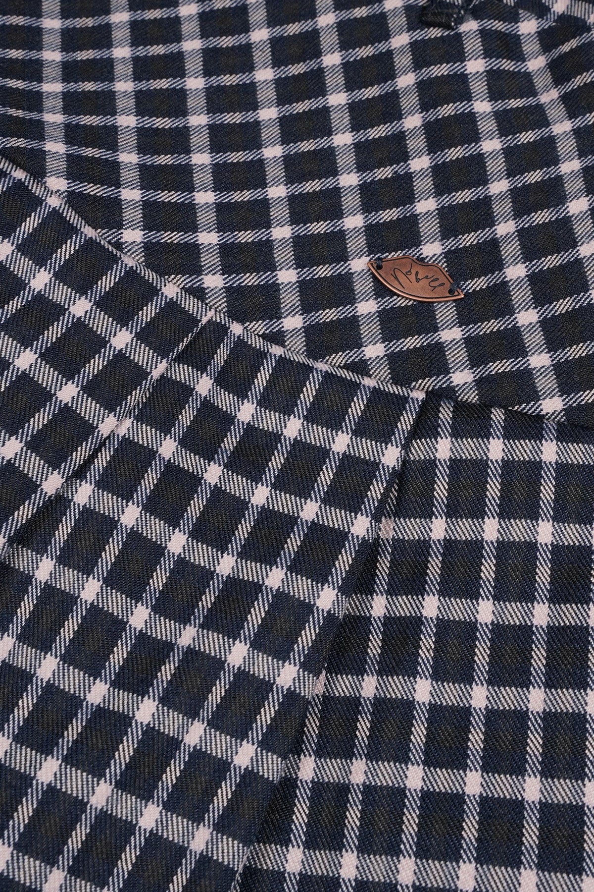 NoBell' Nimmy Geruiten Plooi Rok met Riem Navy
