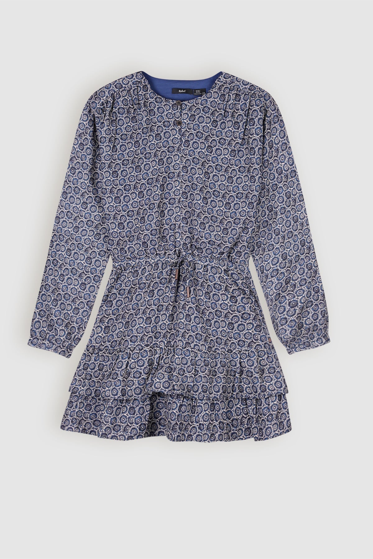 NoBell' Mayal Indigo Bloem Geprinte Jurk Blauw