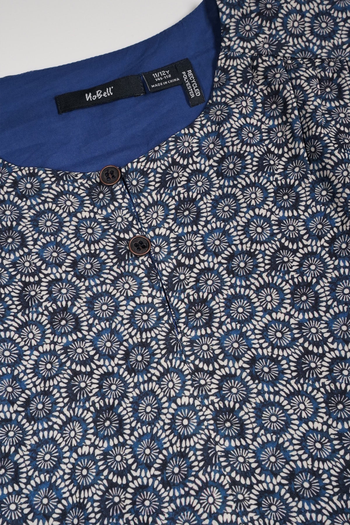 NoBell' Mayal Indigo Bloem Geprinte Jurk Blauw