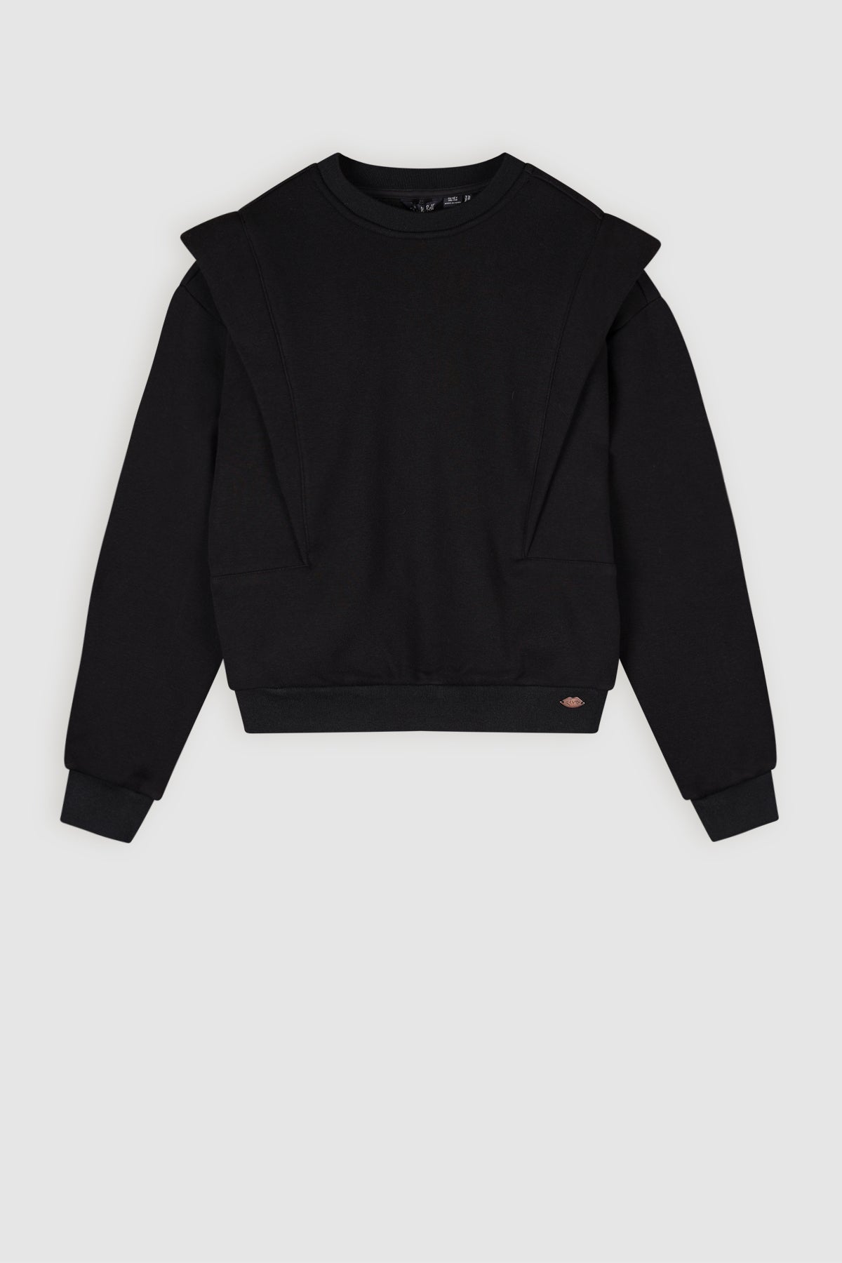 Kolly Zachte Sweater Fancy Schouders Zwart