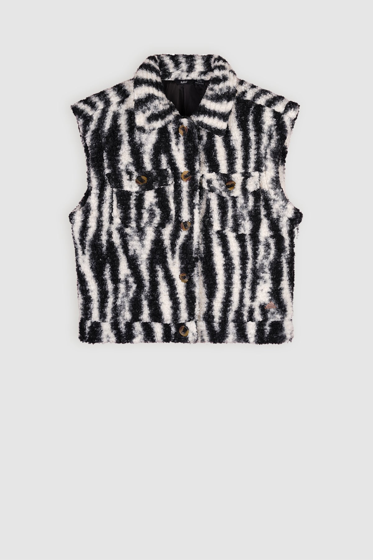 NoBell' Beddy Geprinte Teddy Gilet Zwart