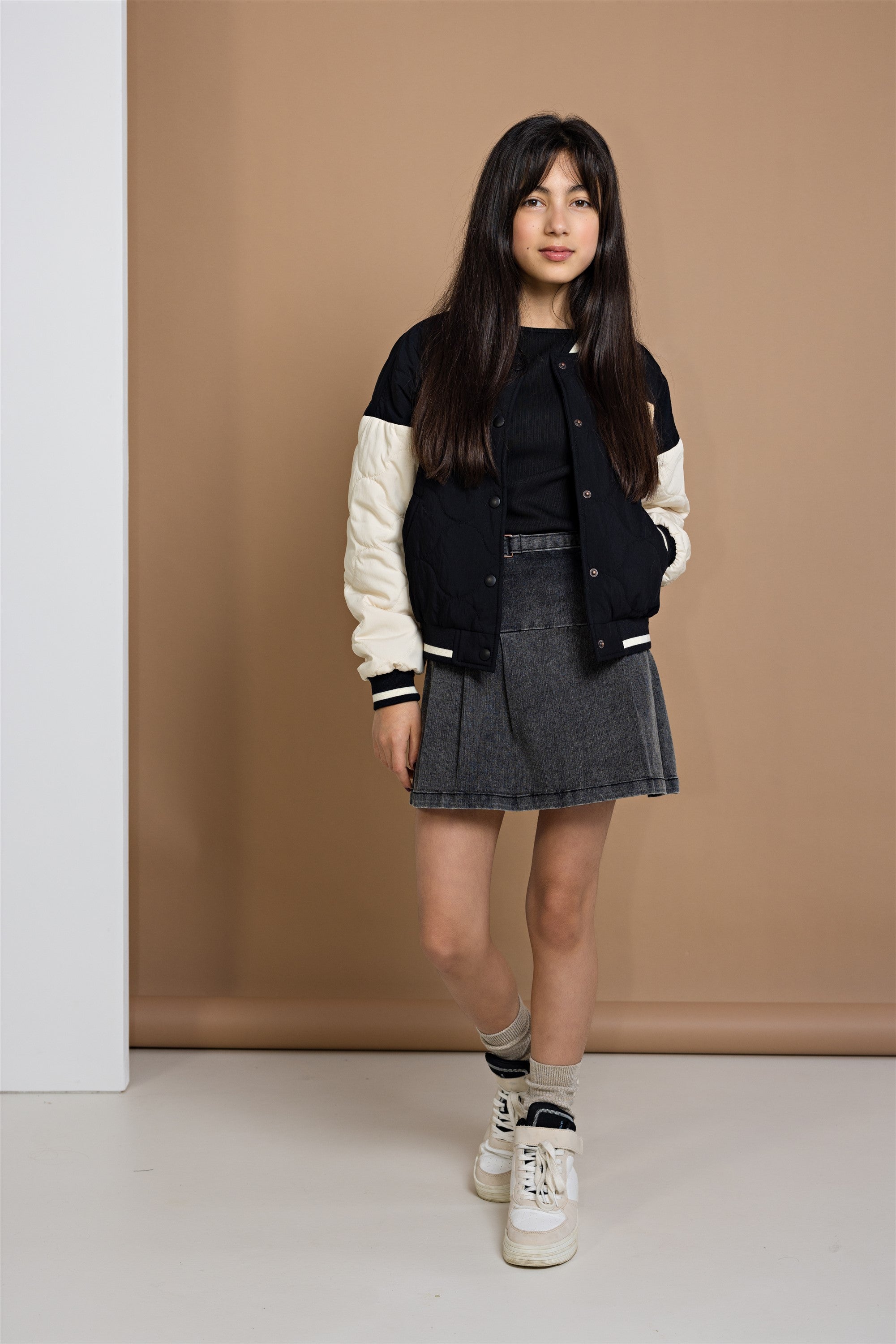 NoBell' Nimmy Denim Plooirok Zwart