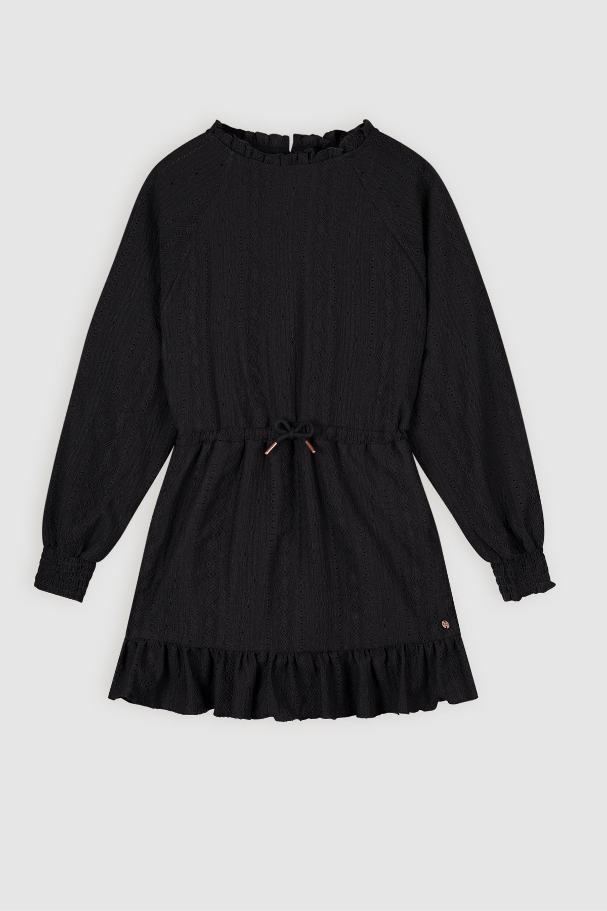 NoBell' May Kanten Jersey Jurk Zwart