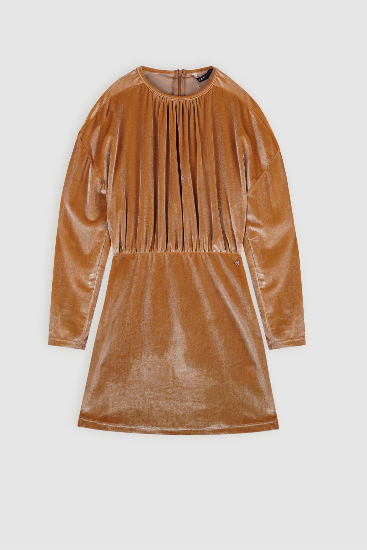 NoBell' Moian Shiny Velours Jurk Zand