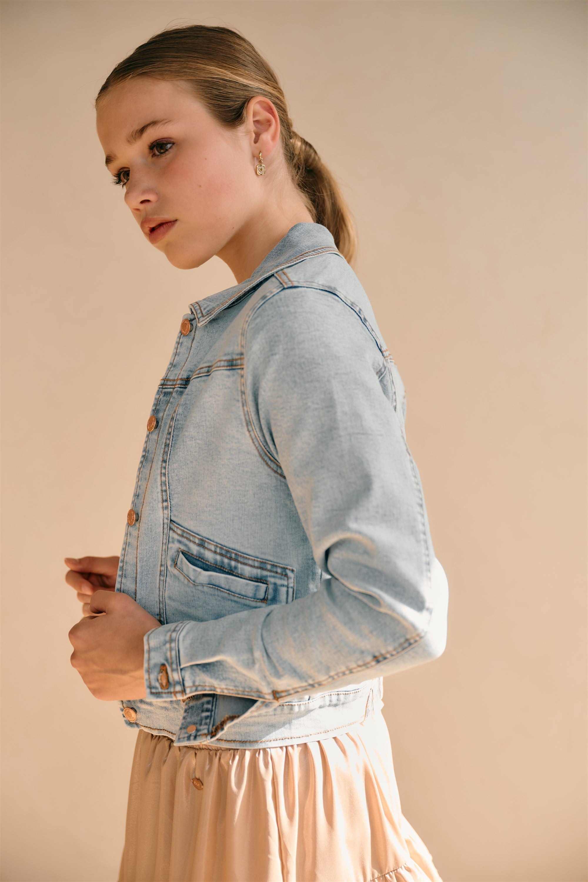 NoBell' Beaty Denim Jas Licht Blauw