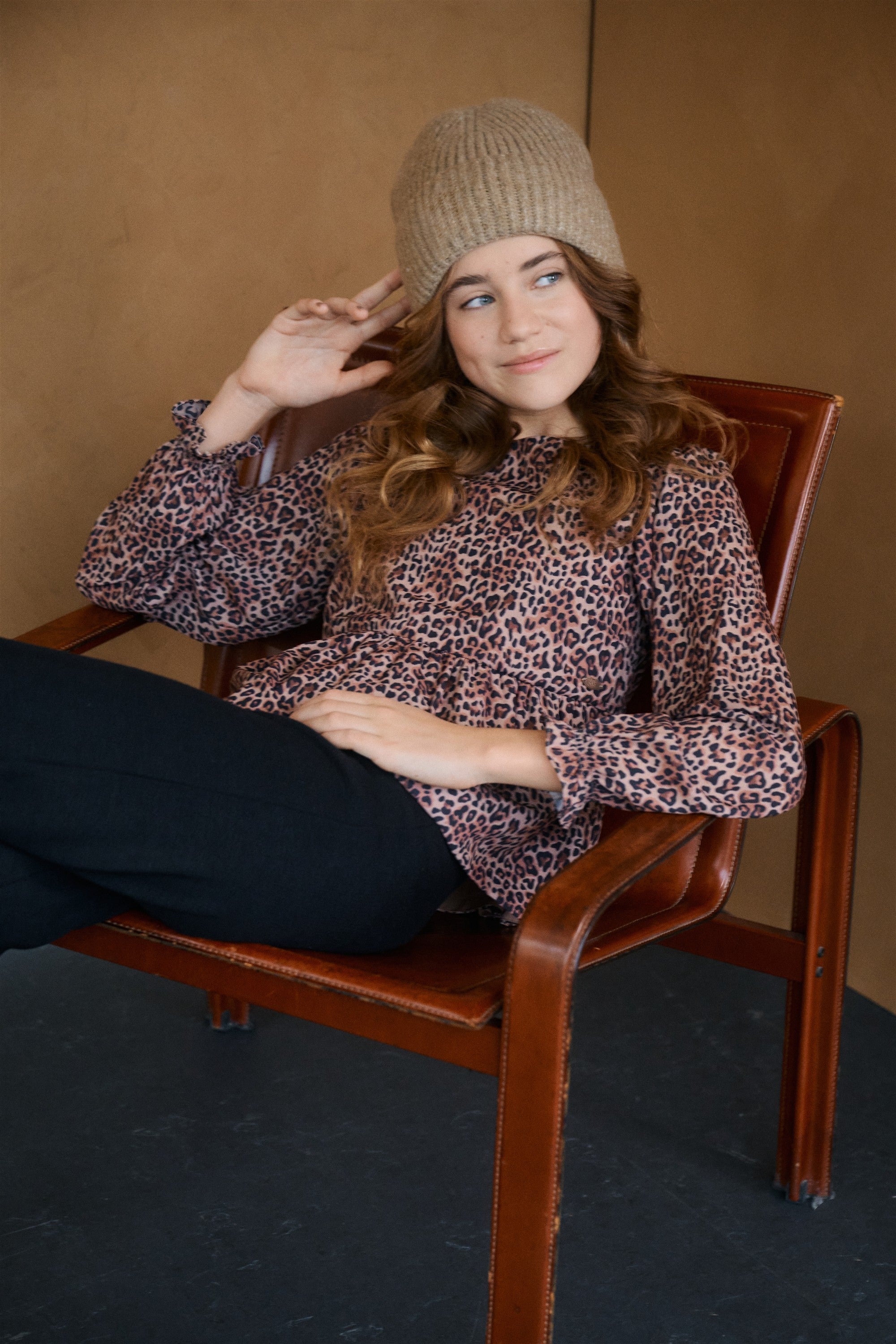 NoBell' Tess Blouse Leopard Print