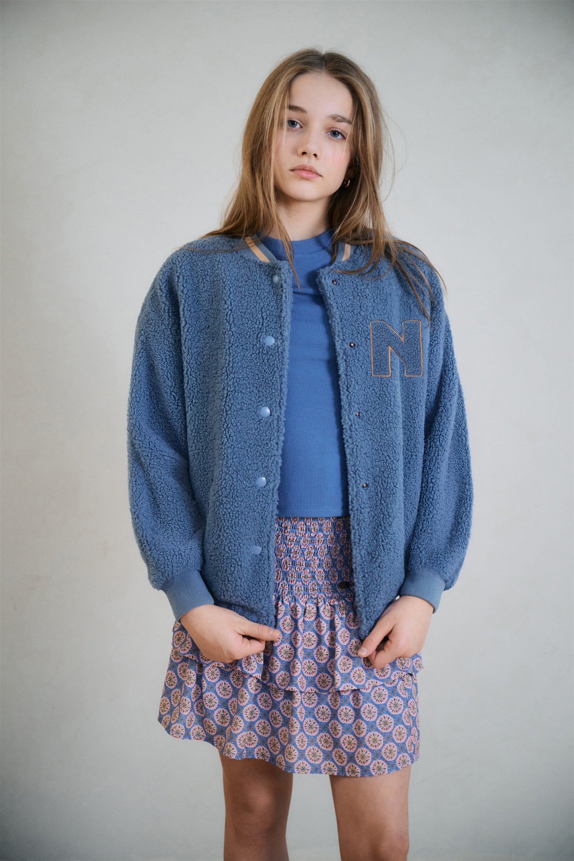 NoBell' Darsy Varsity Teddy Jas Blauw