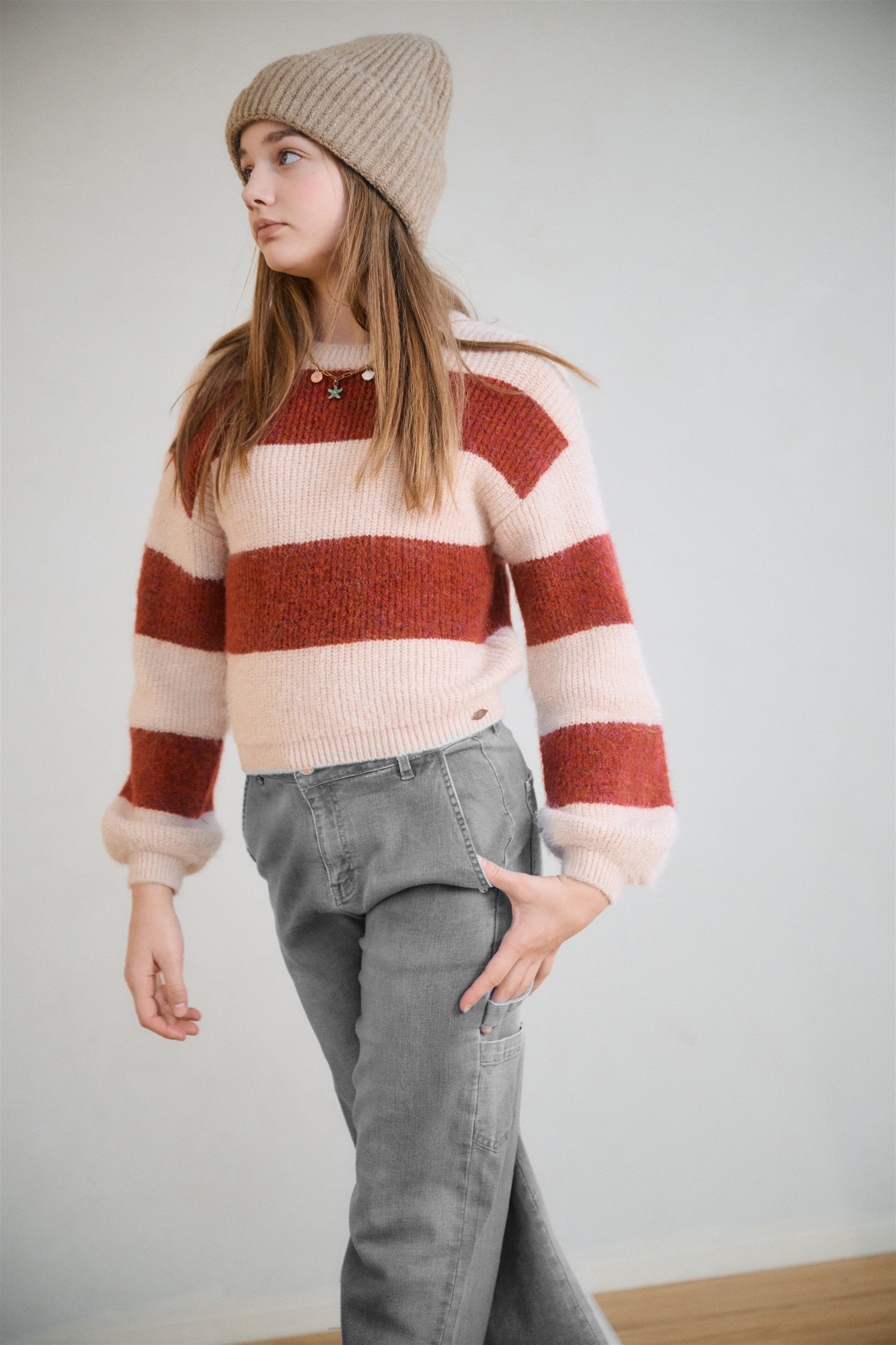 NoBell' Kate Colorblock Trui Donkerrood